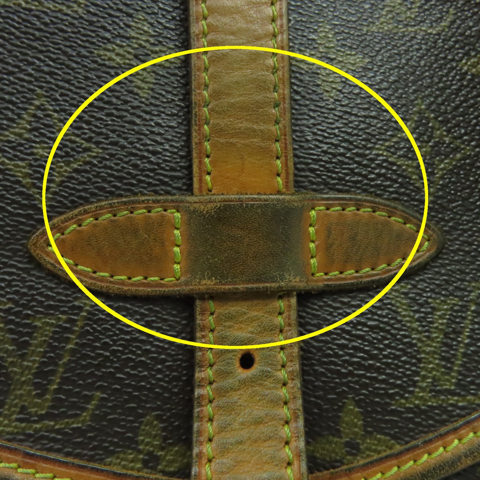 LOUIS VUITTON Monogram Saumur 30金扣肩背袋啡色