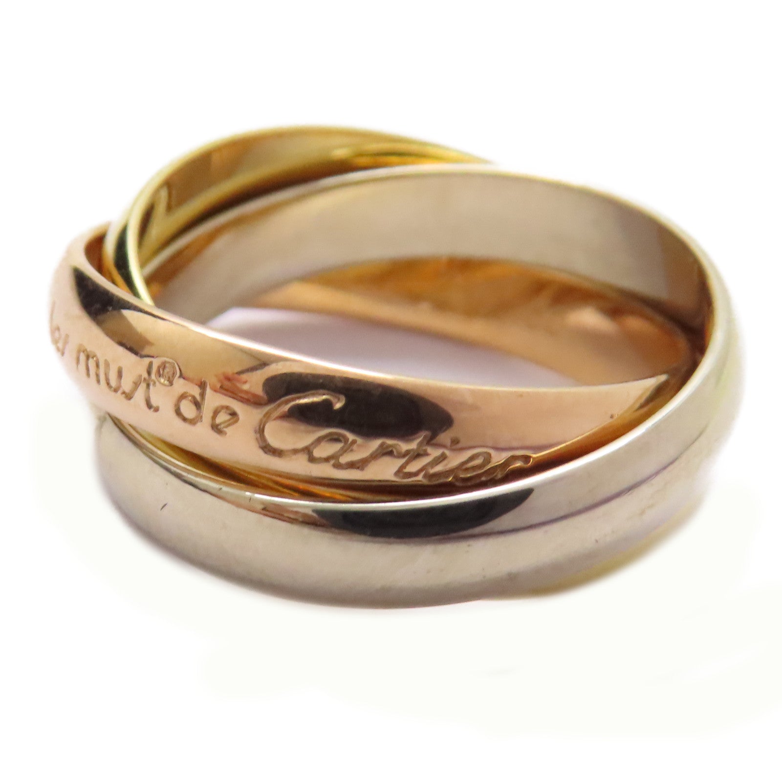 CARTIER 【激減優惠】18K黃金/白金/玫瑰金Trinity Ring戒指US#5.25/Cartier#50