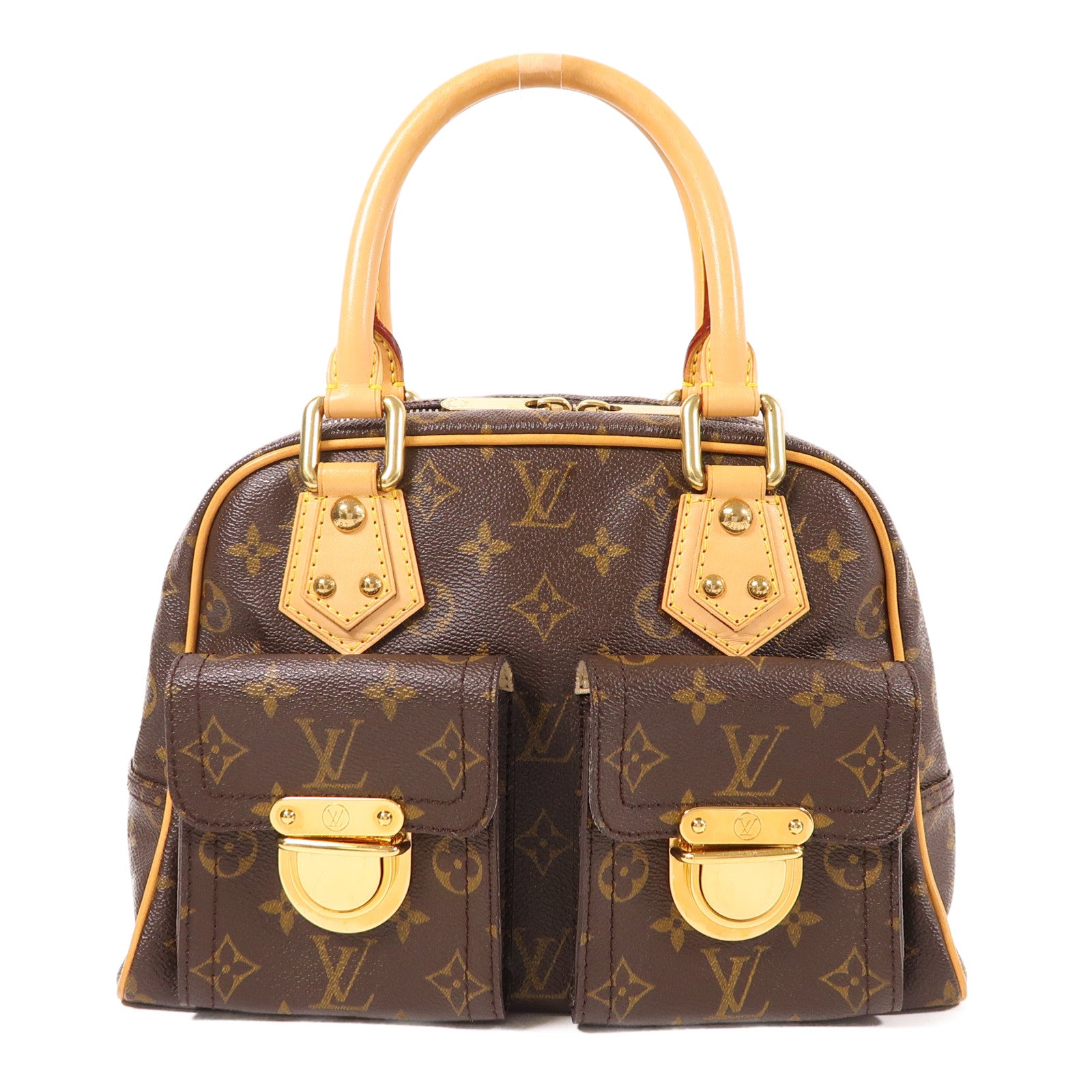 LOUIS VUITTON Monogram Manhattan PM手挽袋棕色