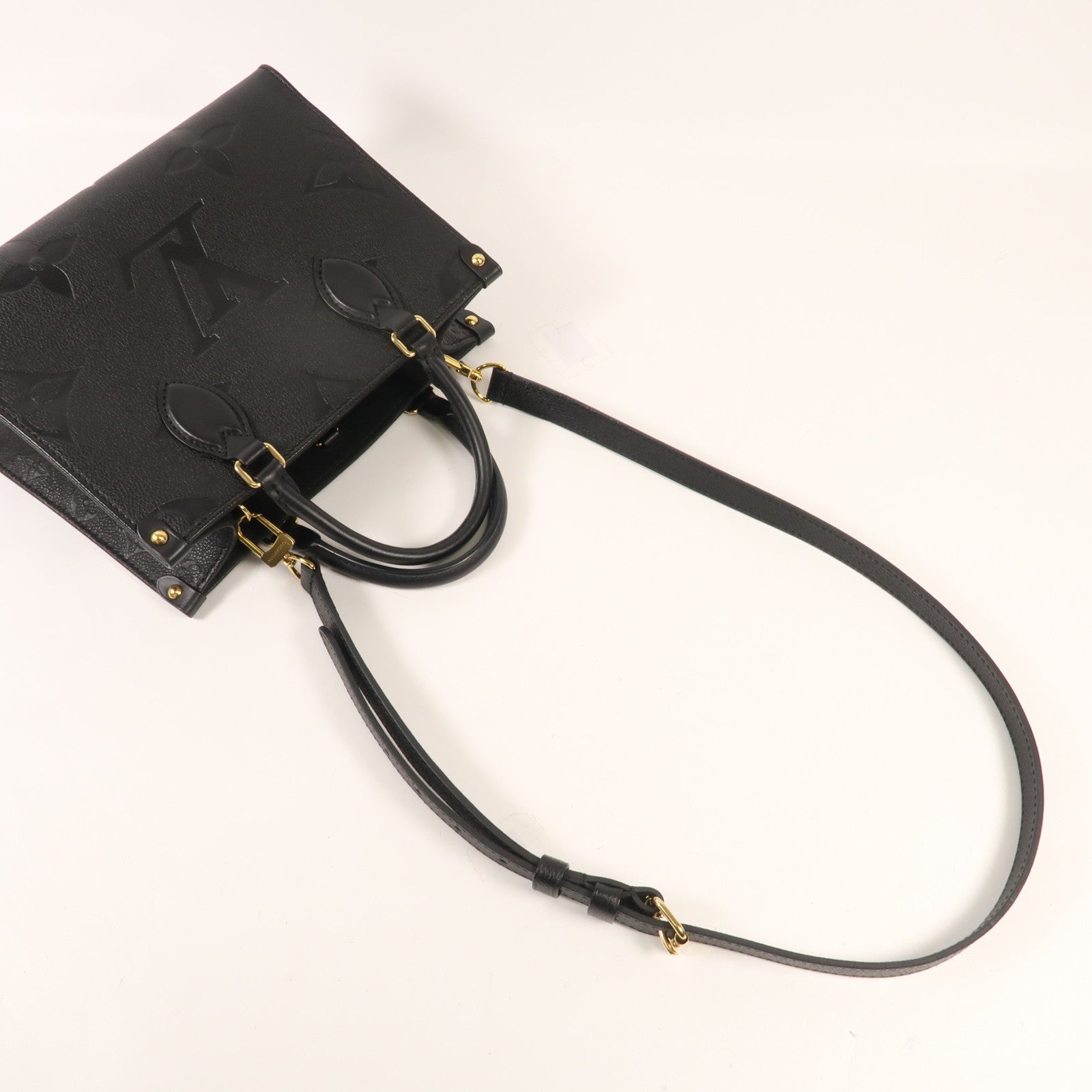 LOUIS VUITTON Monogram Empreinte On The Go PM金扣手挽肩背兩用袋