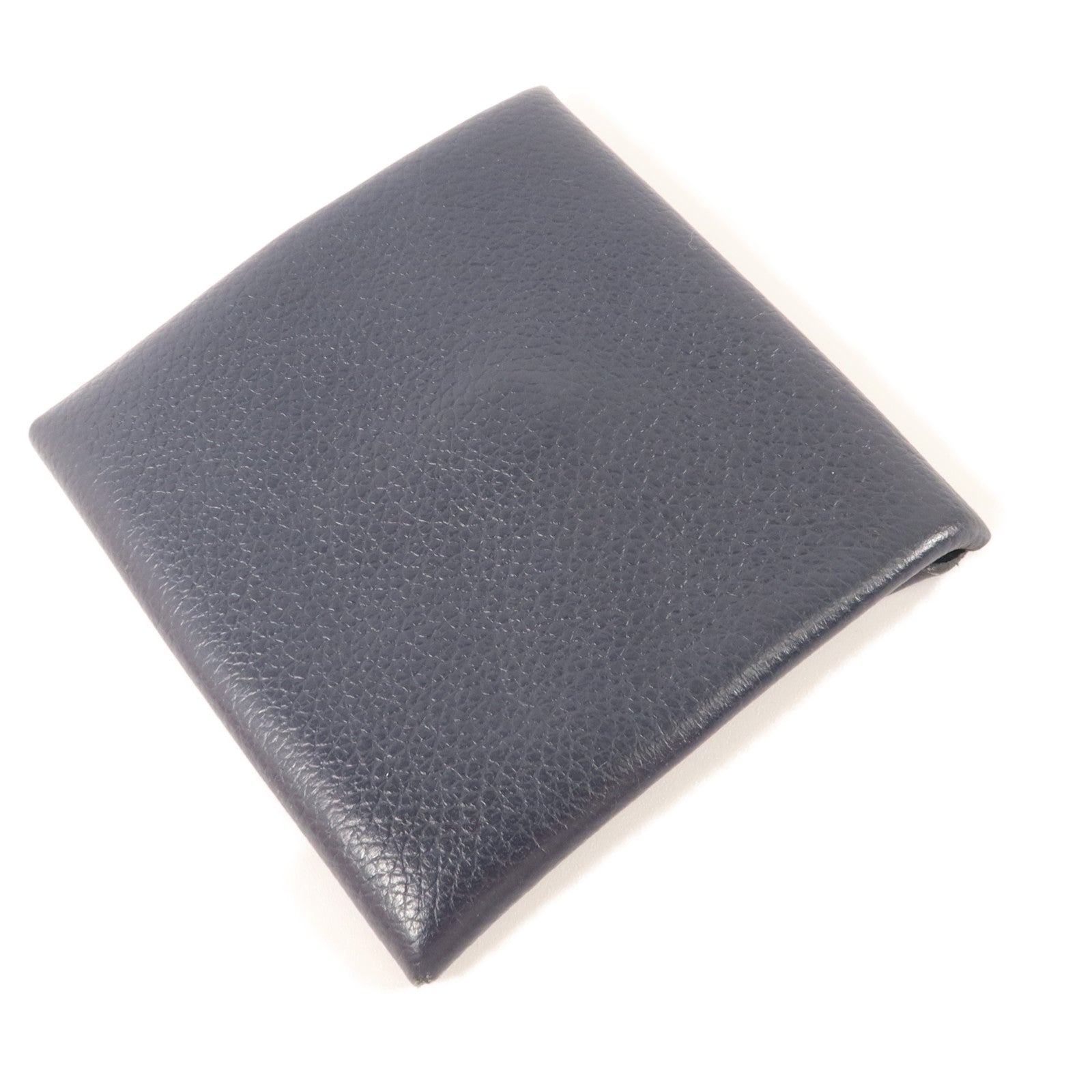 HERMES Evercolor皮革Bastia零錢包Bleu Nuit