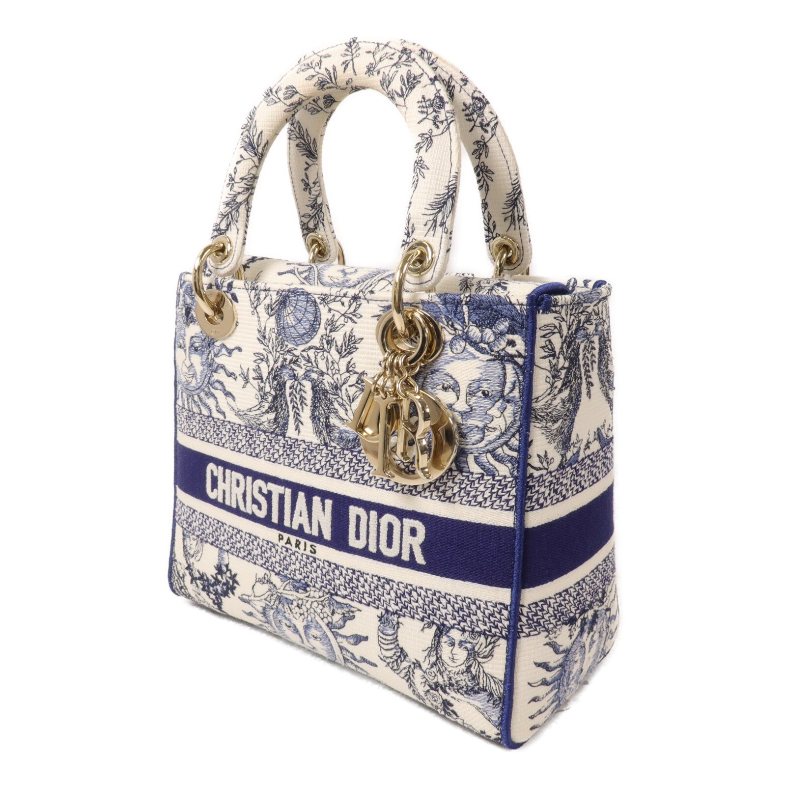 Dior 帆布Lady Dior D-Lite Medium手挽肩背兩用袋