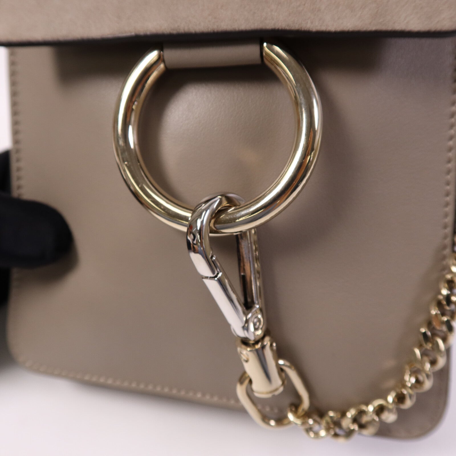 Chloe 牛皮/麂皮皮革Faye Mini Bag金扣手挽肩背兩用袋