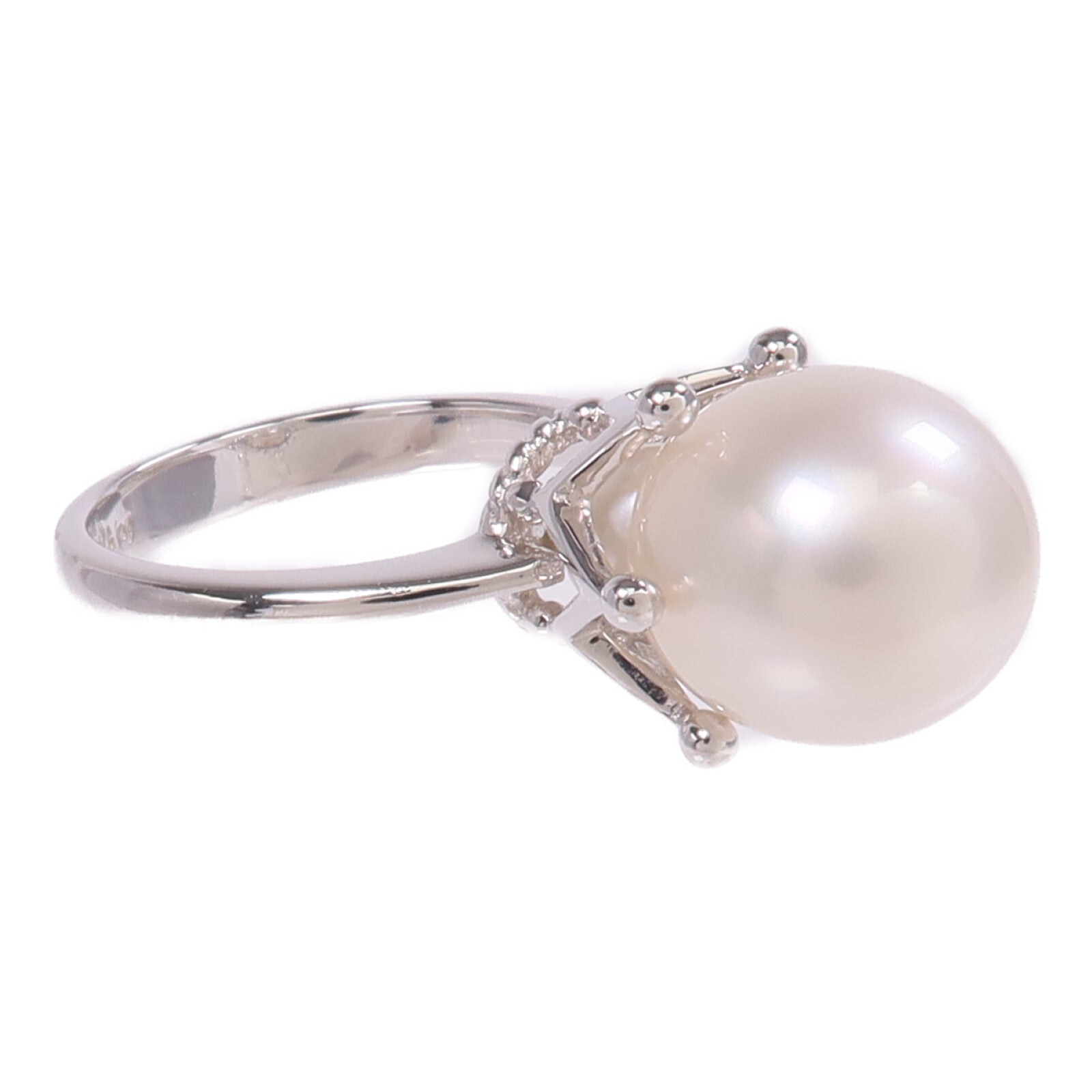 JEWELRY 18K白金Pearl Ring珍珠戒指US#5.5