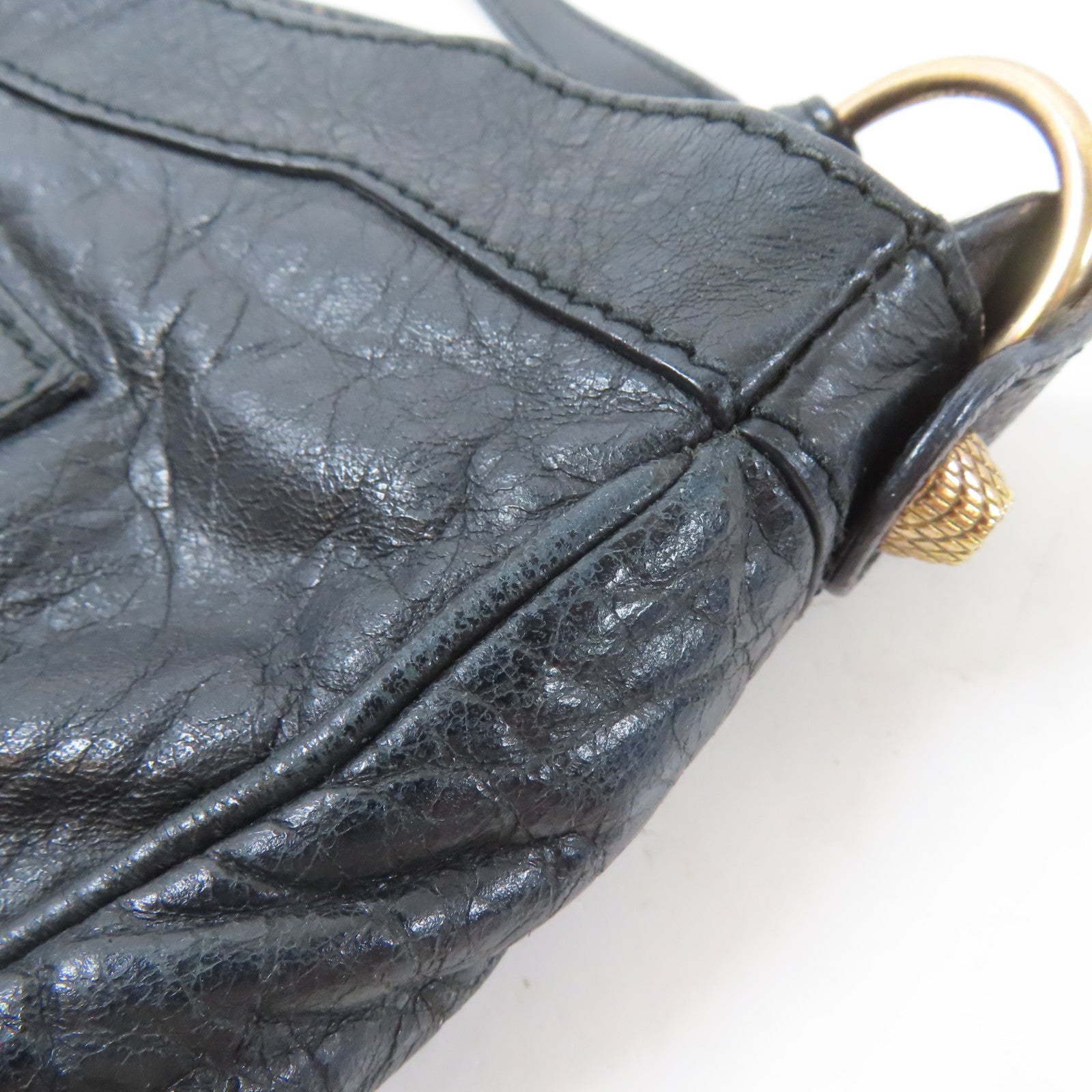 BALENCIAGA 牛皮皮革Hip Bag金扣肩背袋黑色