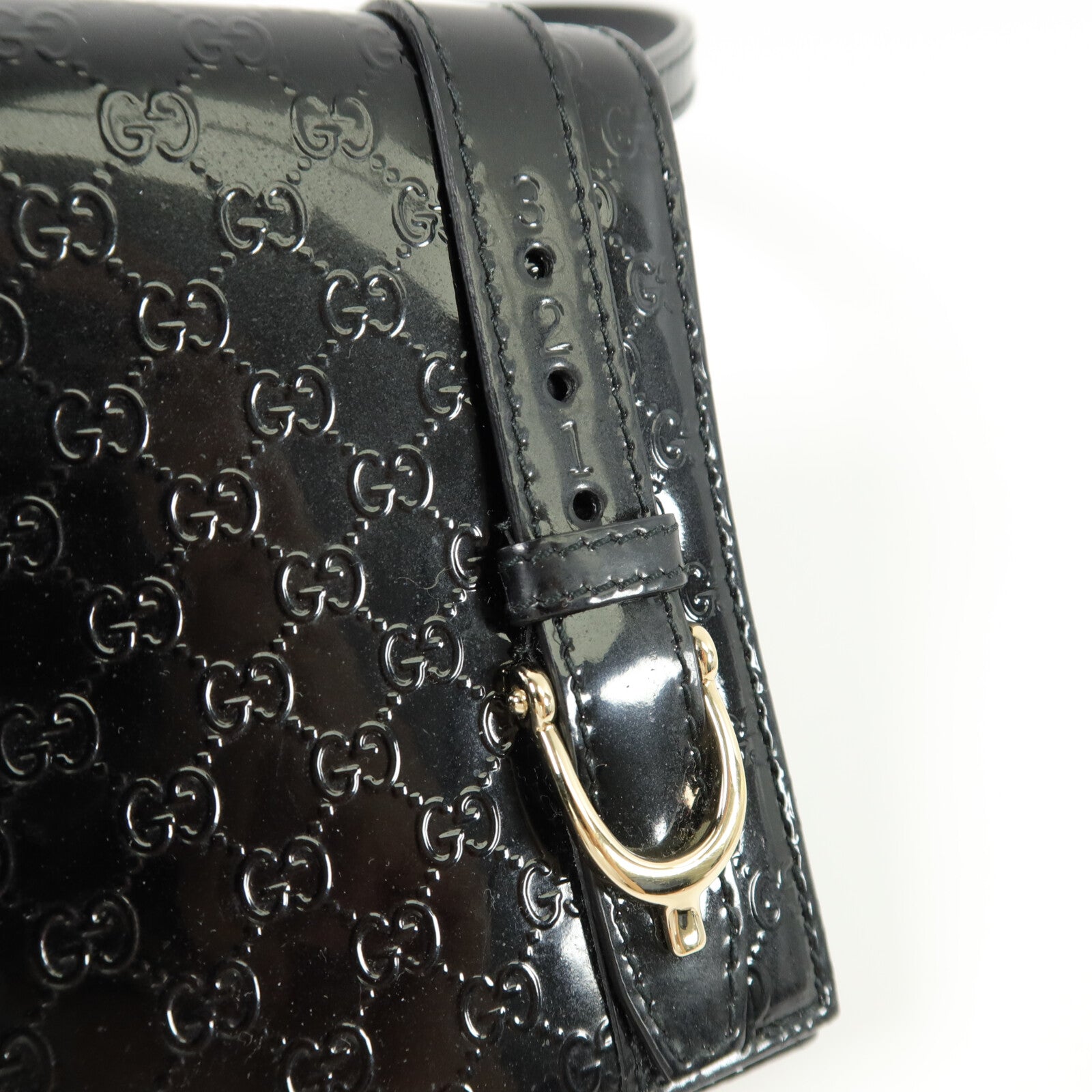 GUCCI 漆皮皮革Wallet on Chain肩背袋