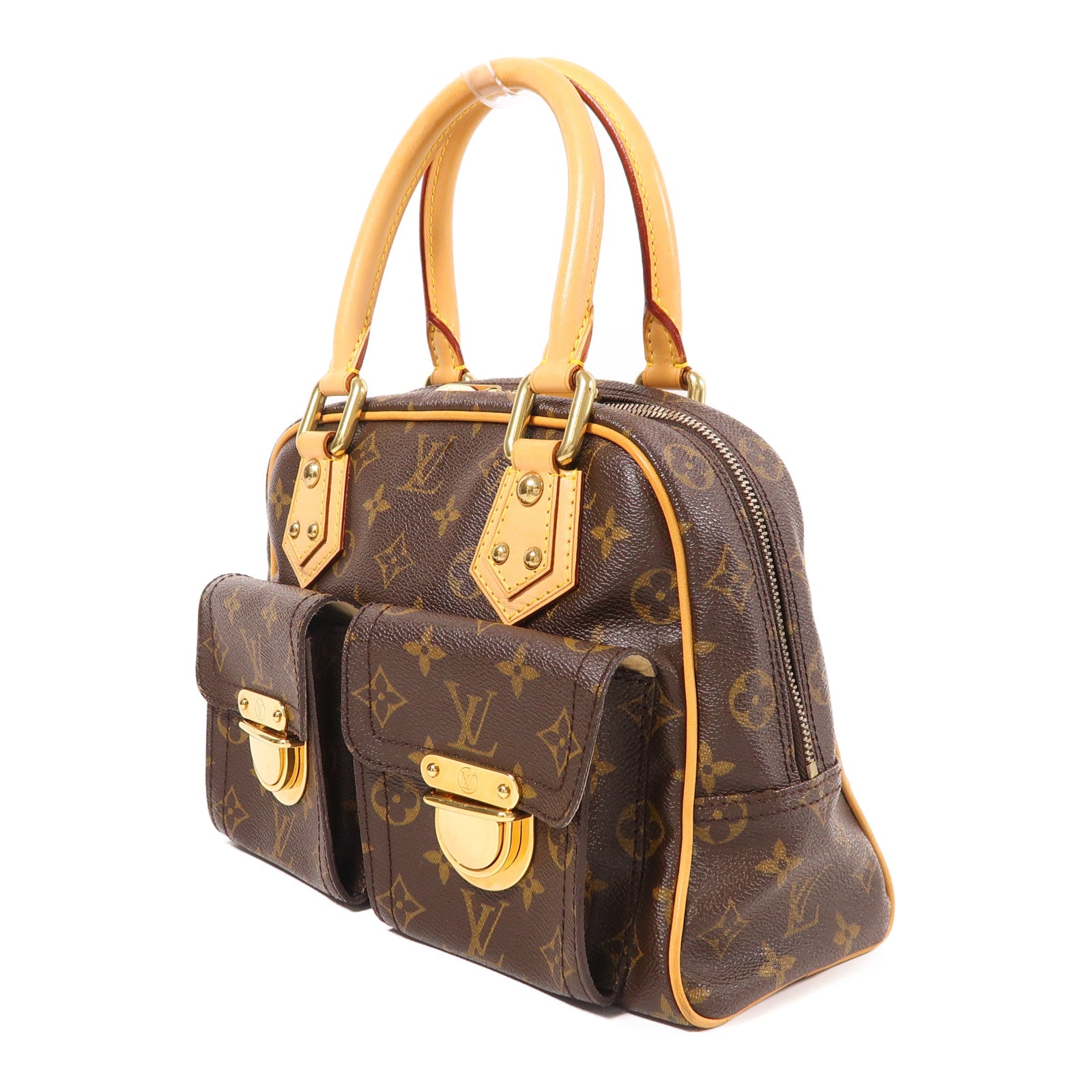 LOUIS VUITTON Monogram Manhattan PM手挽袋棕色