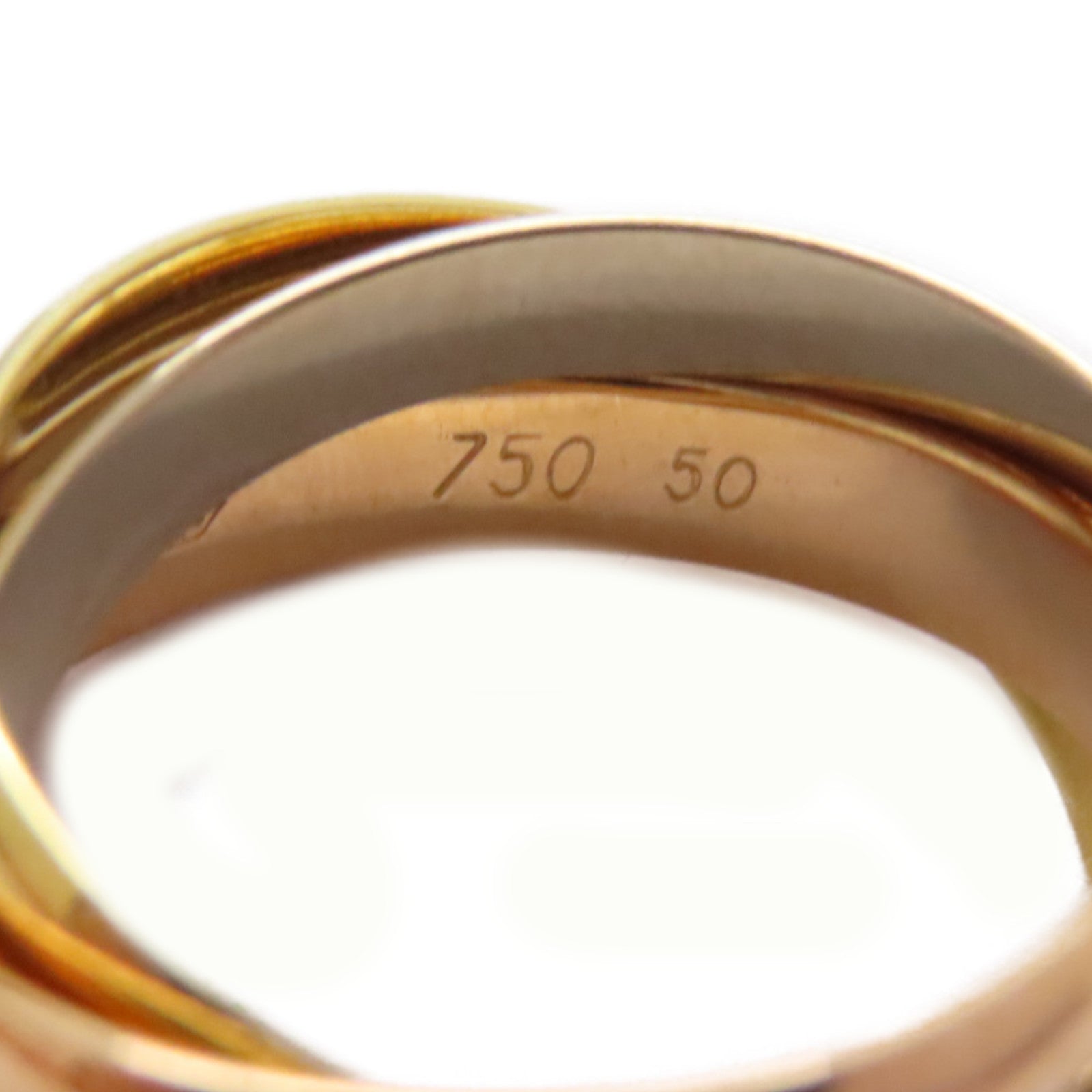 CARTIER 【激減優惠】18K黃金/白金/玫瑰金Trinity Ring戒指US#5.25/Cartier#50