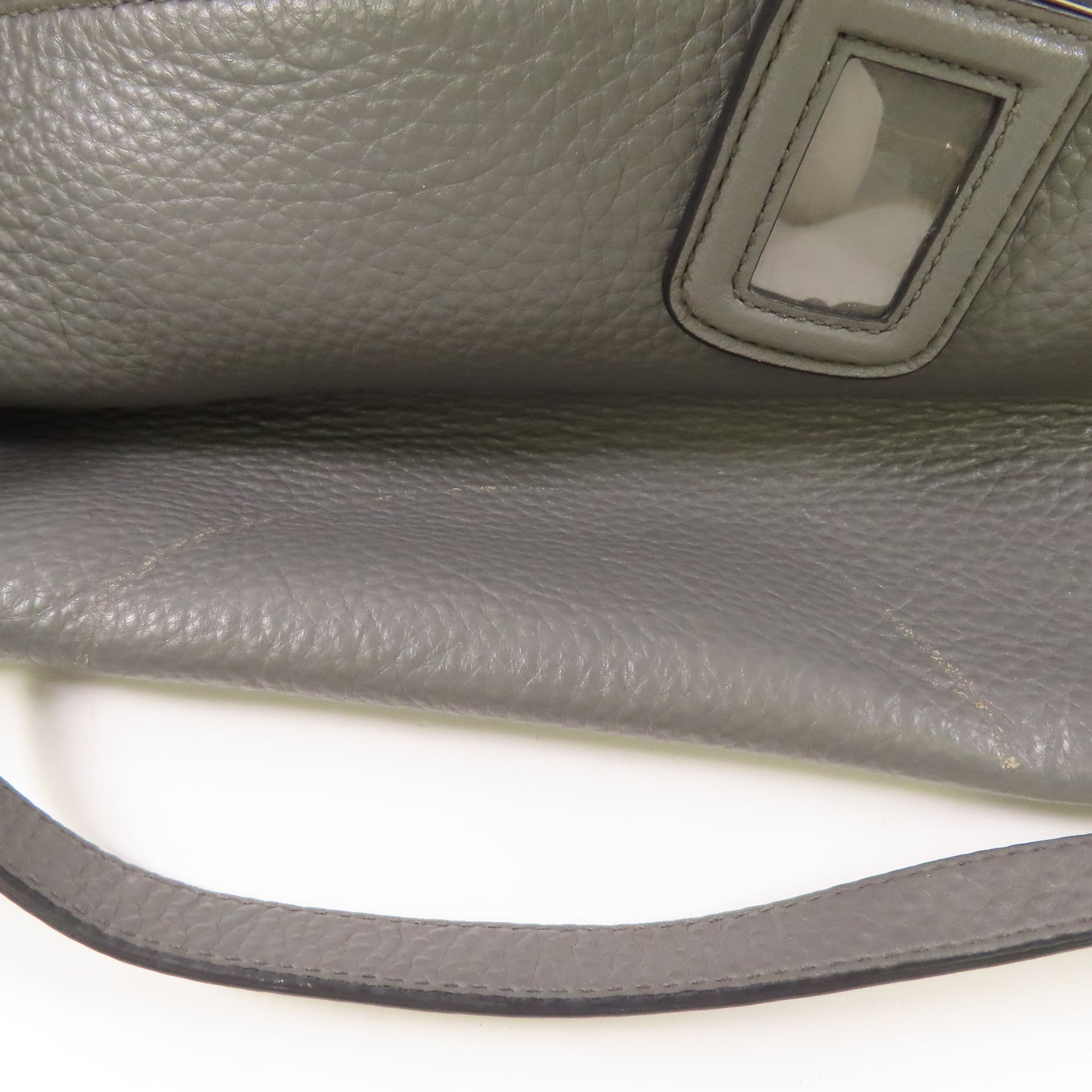 PRADA SHW 2 Way Shoulder Bag Handbag Calfskin Leather Gray Grey