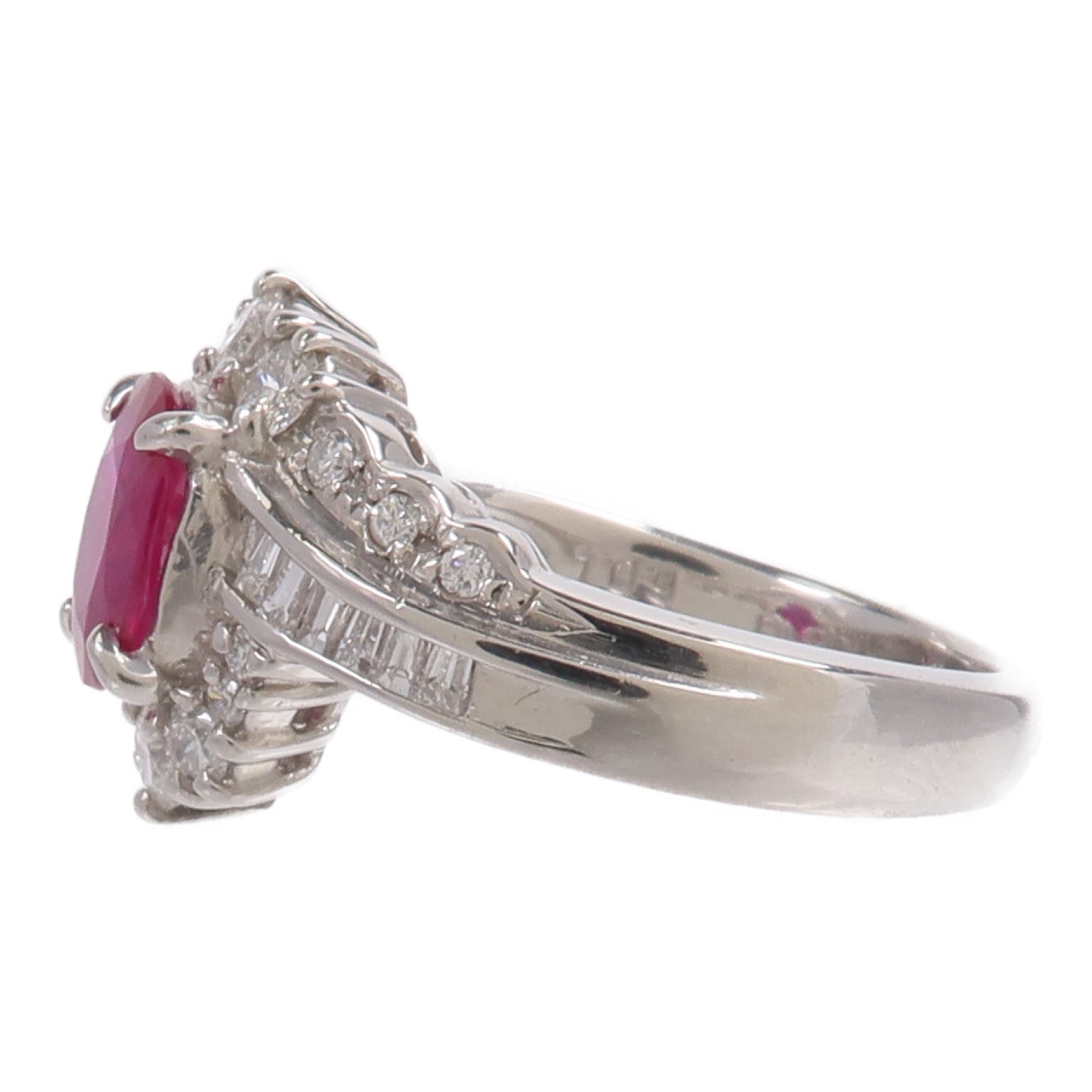 JEWELRY PT900鉑金Ruby Diamond Ring紅寶石/鑽石戒指