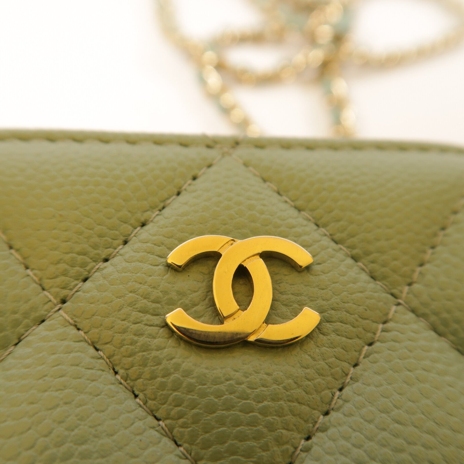 CHANEL 牛皮皮革Phone Case With Chain金扣鏈帶肩背袋