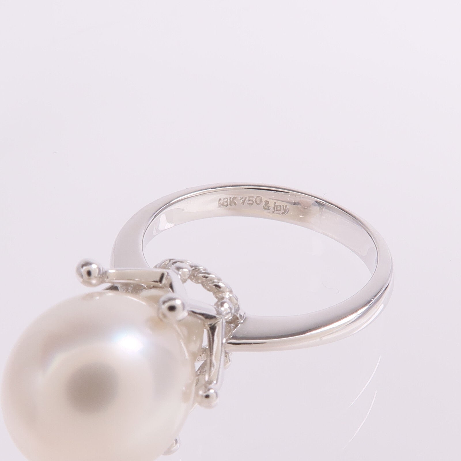 JEWELRY 18K白金Pearl Ring珍珠戒指US#5.5