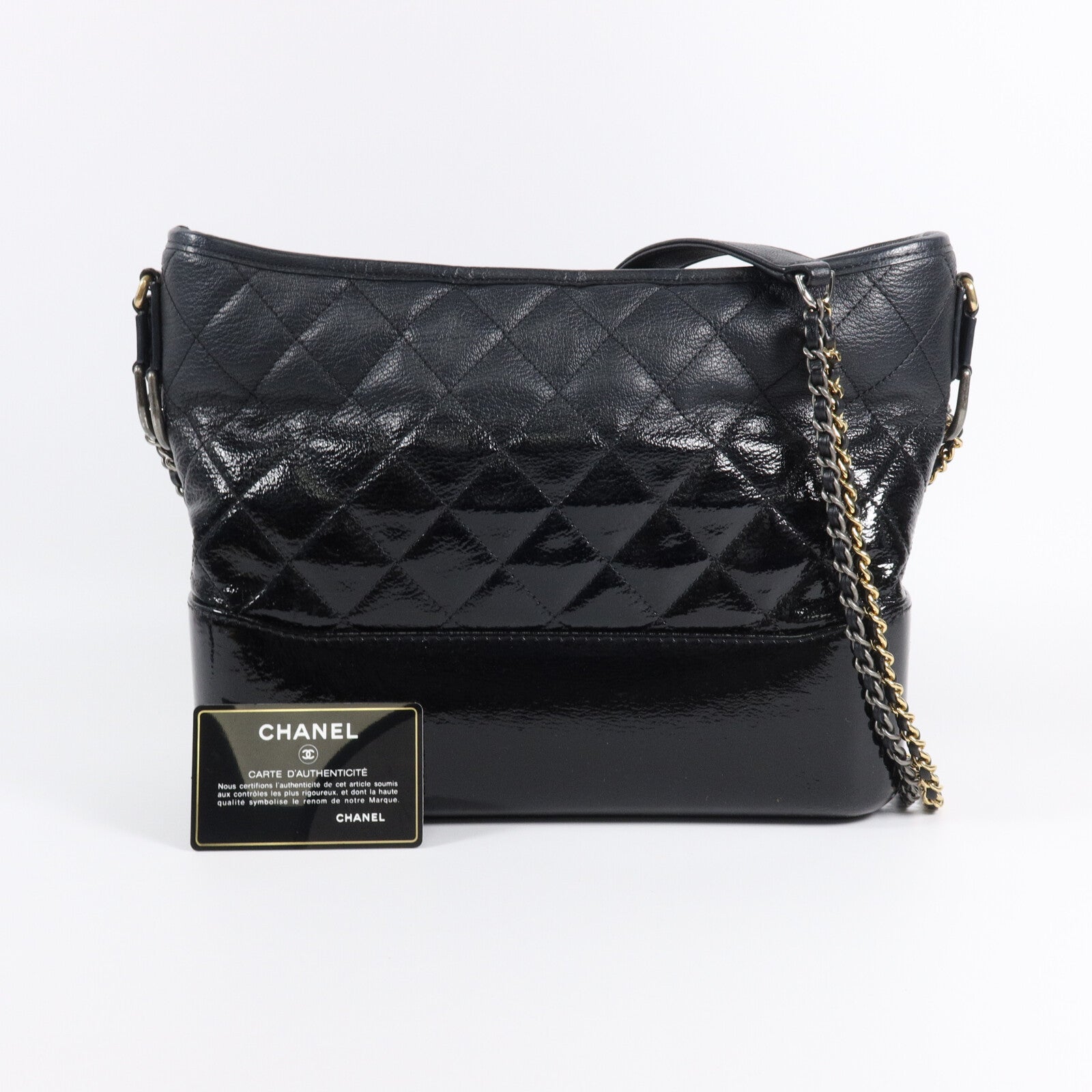 CHANEL 牛皮皮革Gabrielle Hobo Bag鏈帶肩背袋