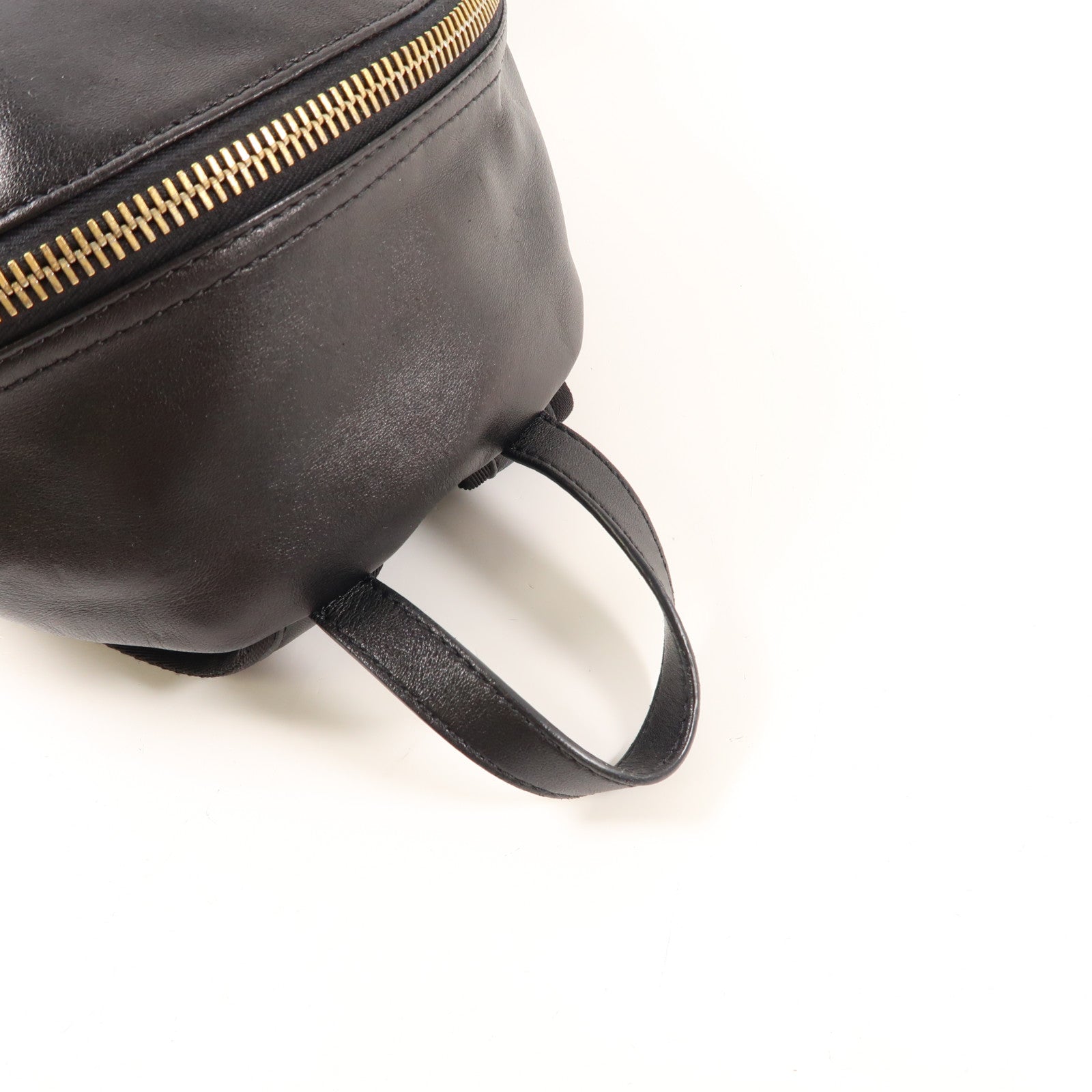 MOSCHINO 牛皮皮革Backpack金扣背包黑色