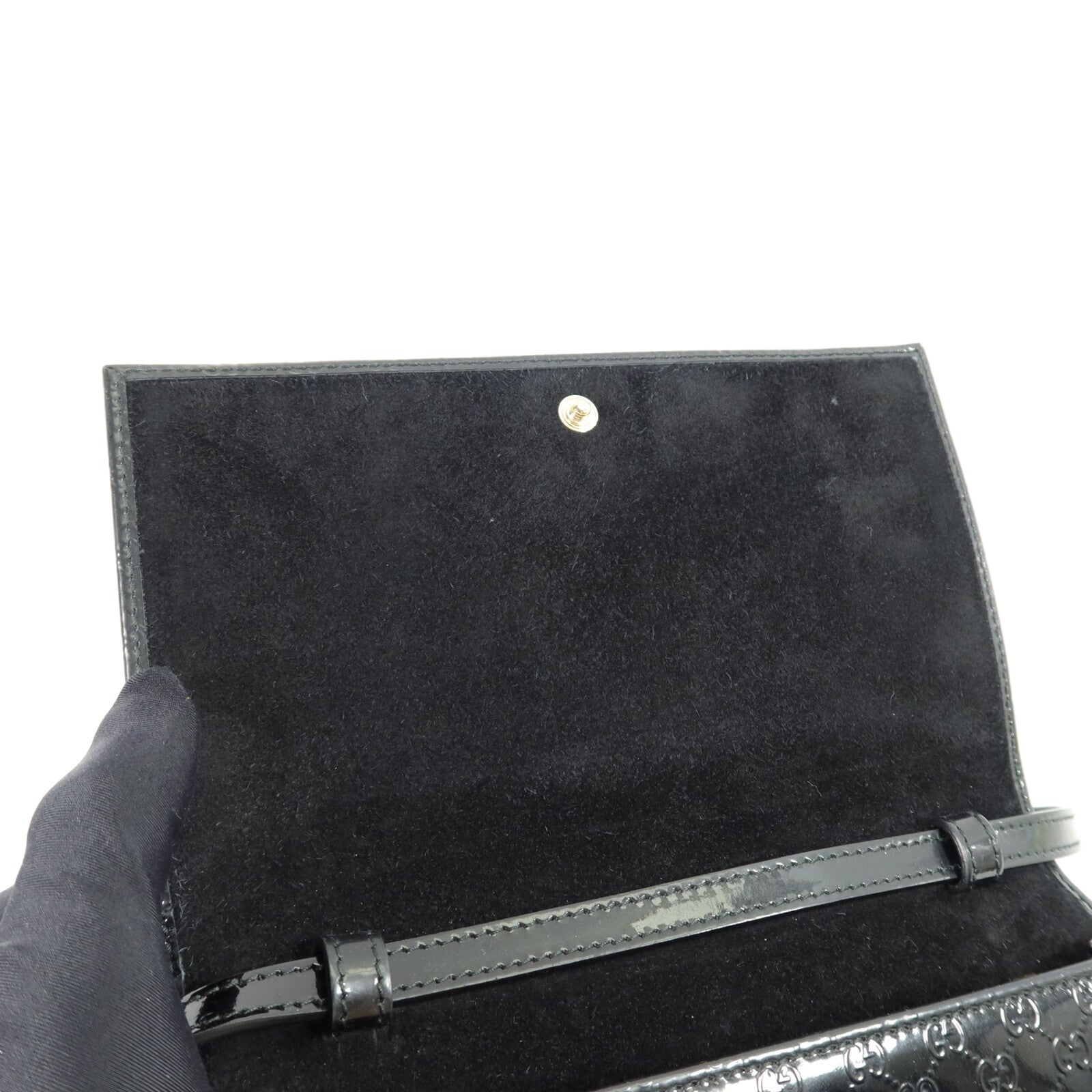 GUCCI 漆皮皮革Wallet on Chain肩背袋