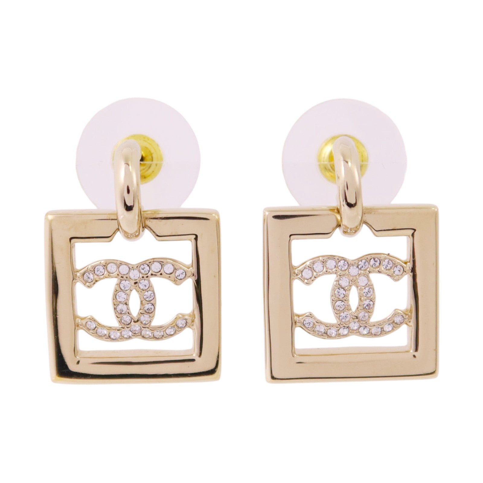 CHANEL 金屬/水鑽Earrings金扣耳環