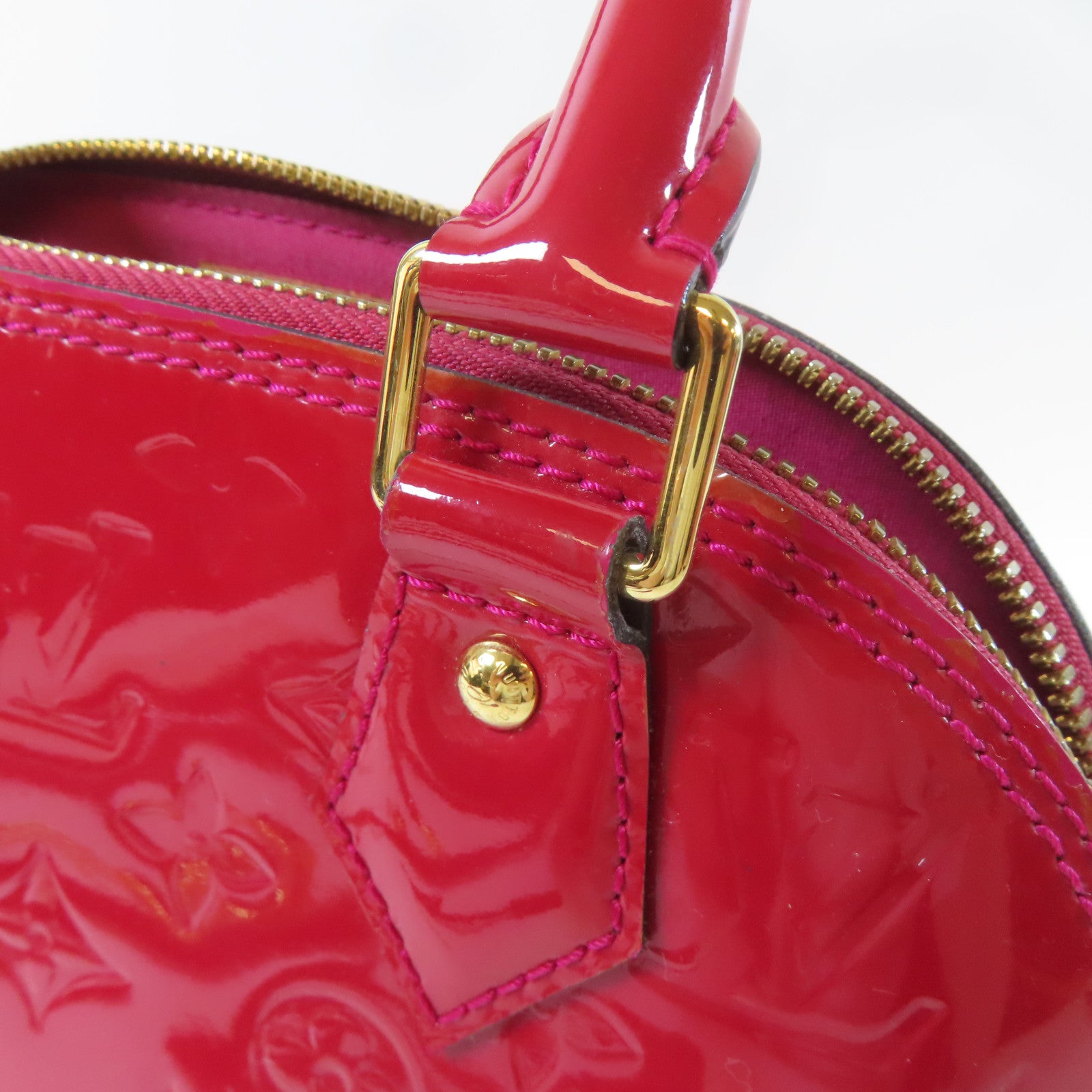 LOUIS VUITTON Vernis Alma BB金扣手挽肩背兩用袋紅色