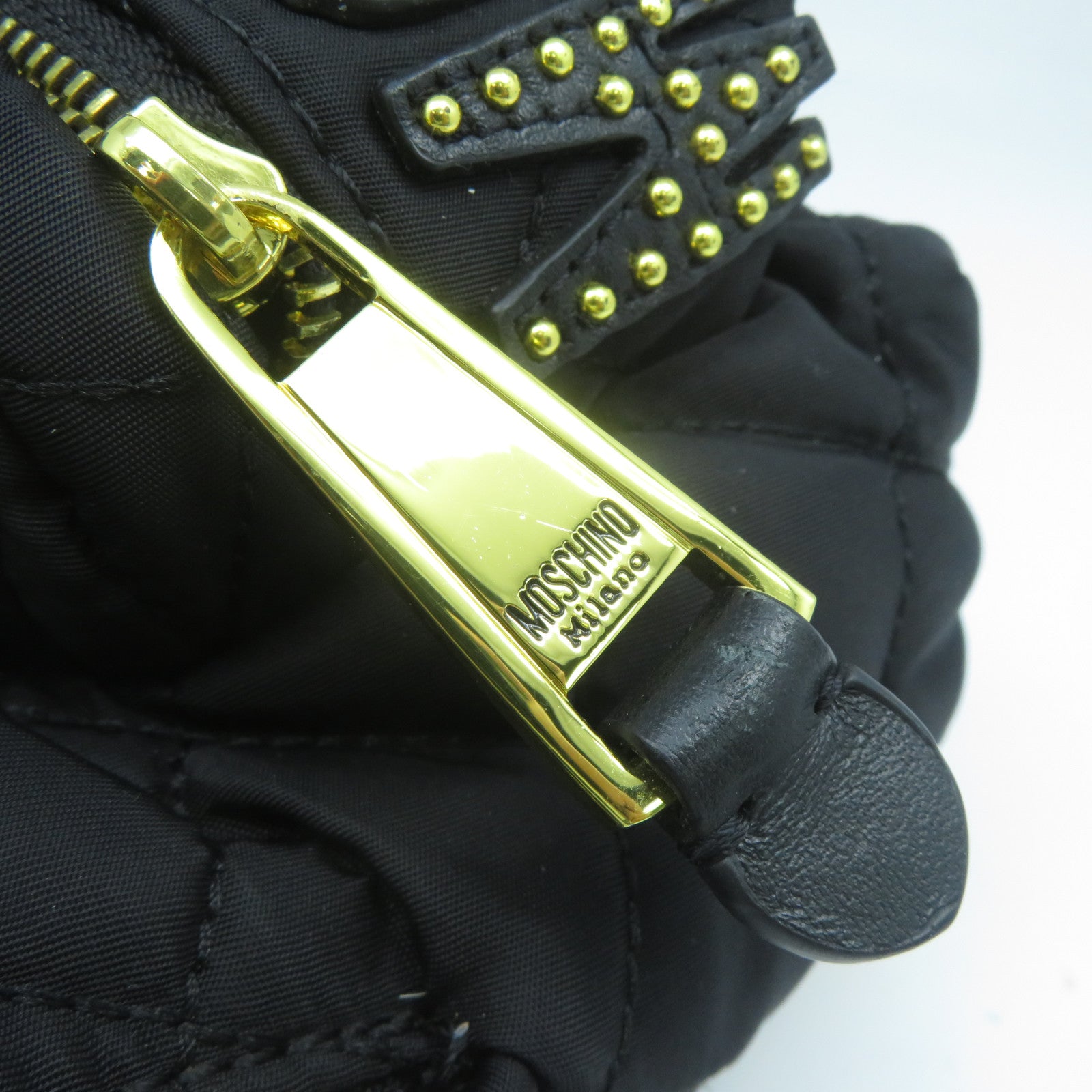 MOSCHINO 【激減優惠】菱格帆布Backpack金扣背包黑色