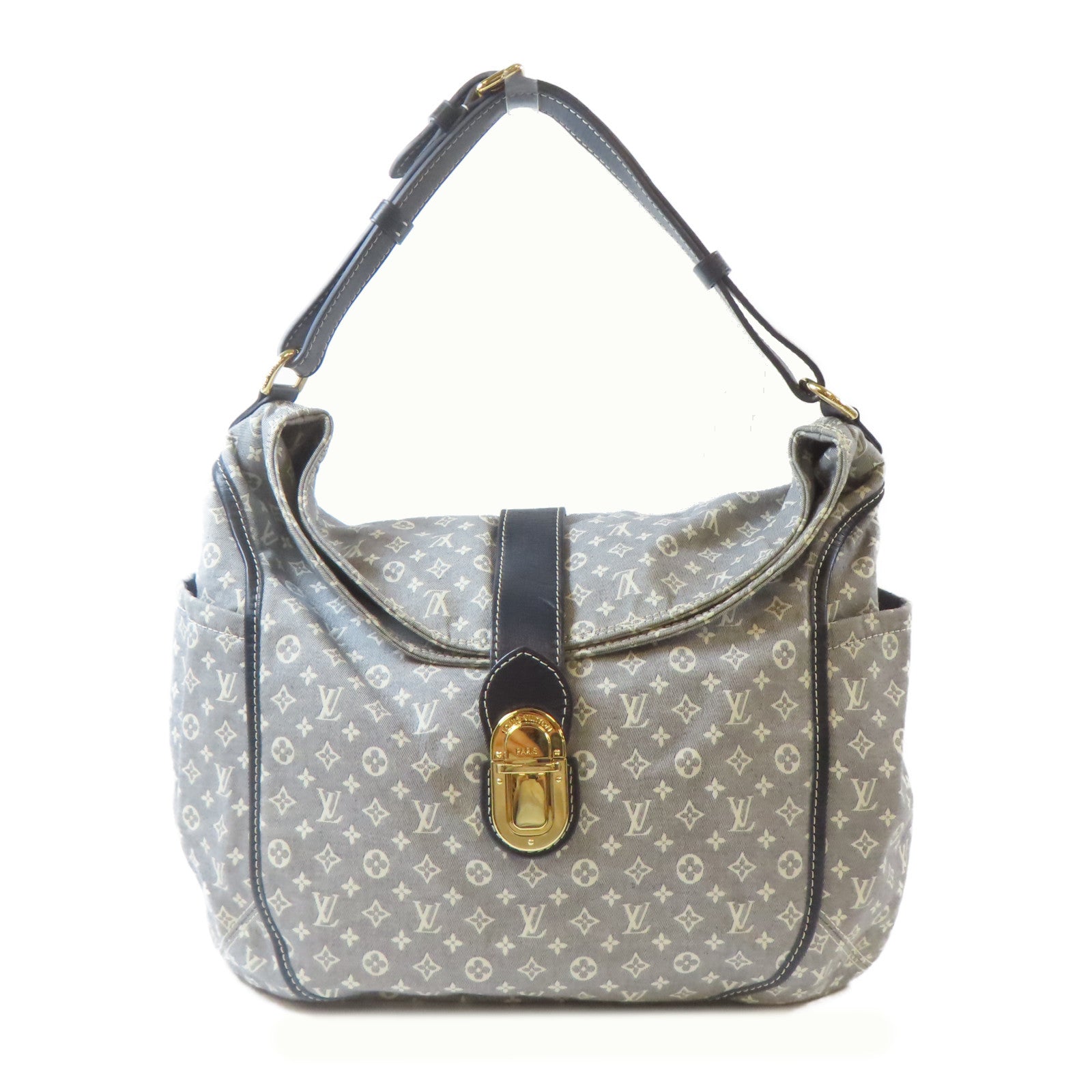 LOUIS VUITTON Monogram Idylle Mini Romance金扣肩背袋灰色