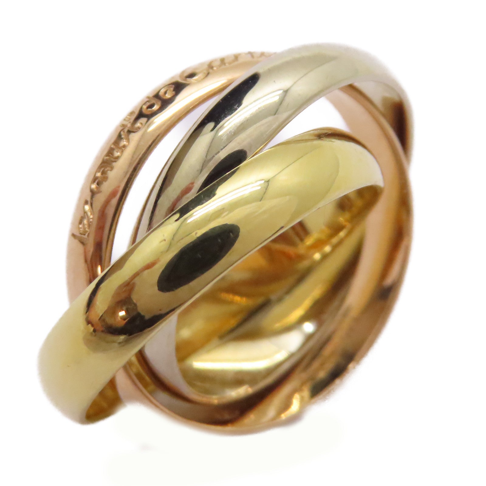 CARTIER 【激減優惠】18K黃金/白金/玫瑰金Trinity Ring戒指US#5.25/Cartier#50