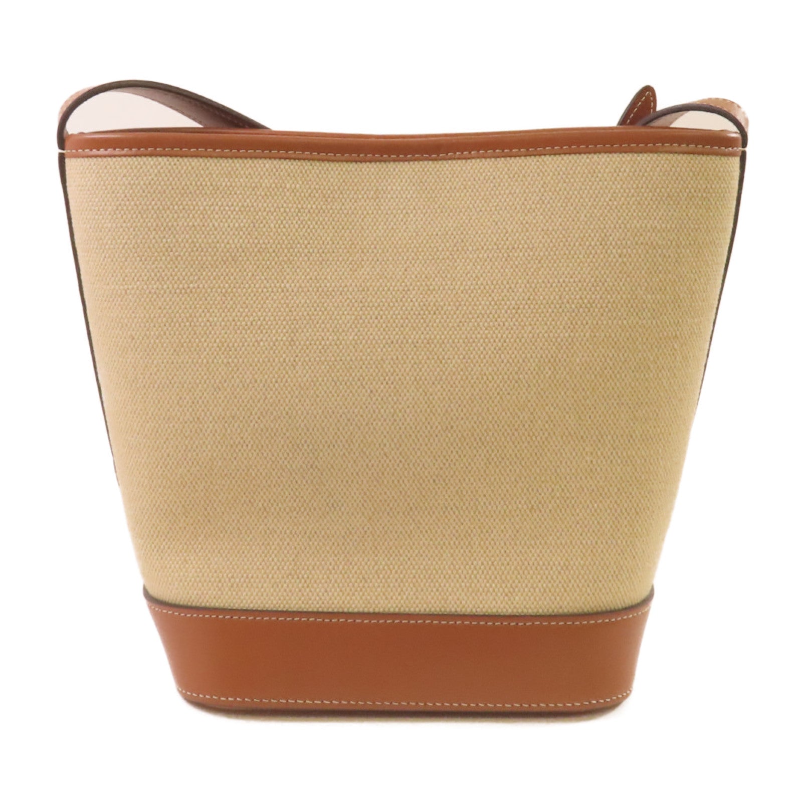 CELINE 帆布Bucket Bag金扣肩背袋杏色/啡色