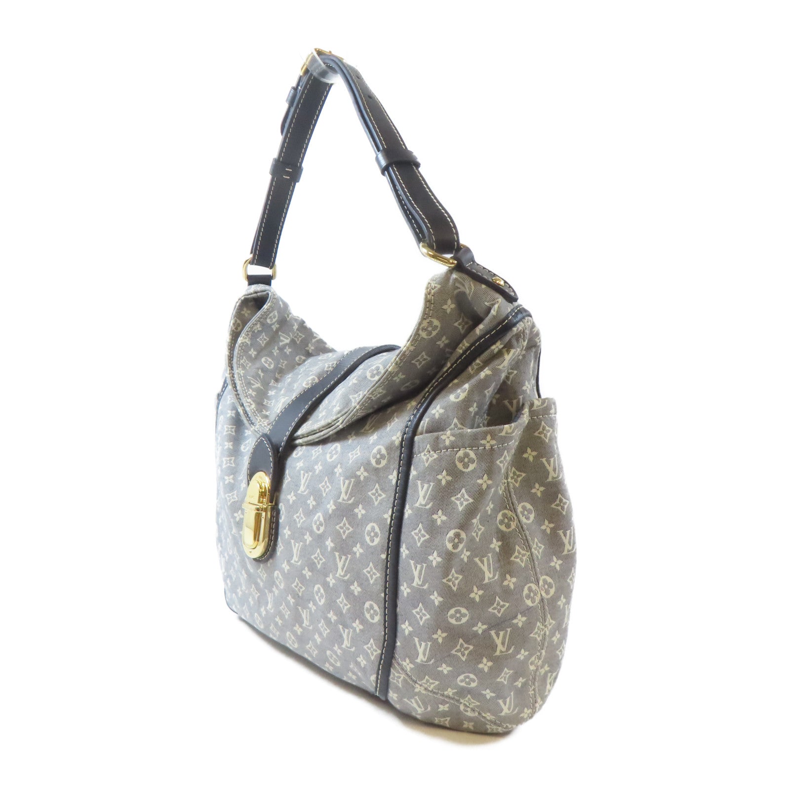 LOUIS VUITTON Monogram Idylle Mini Romance金扣肩背袋灰色