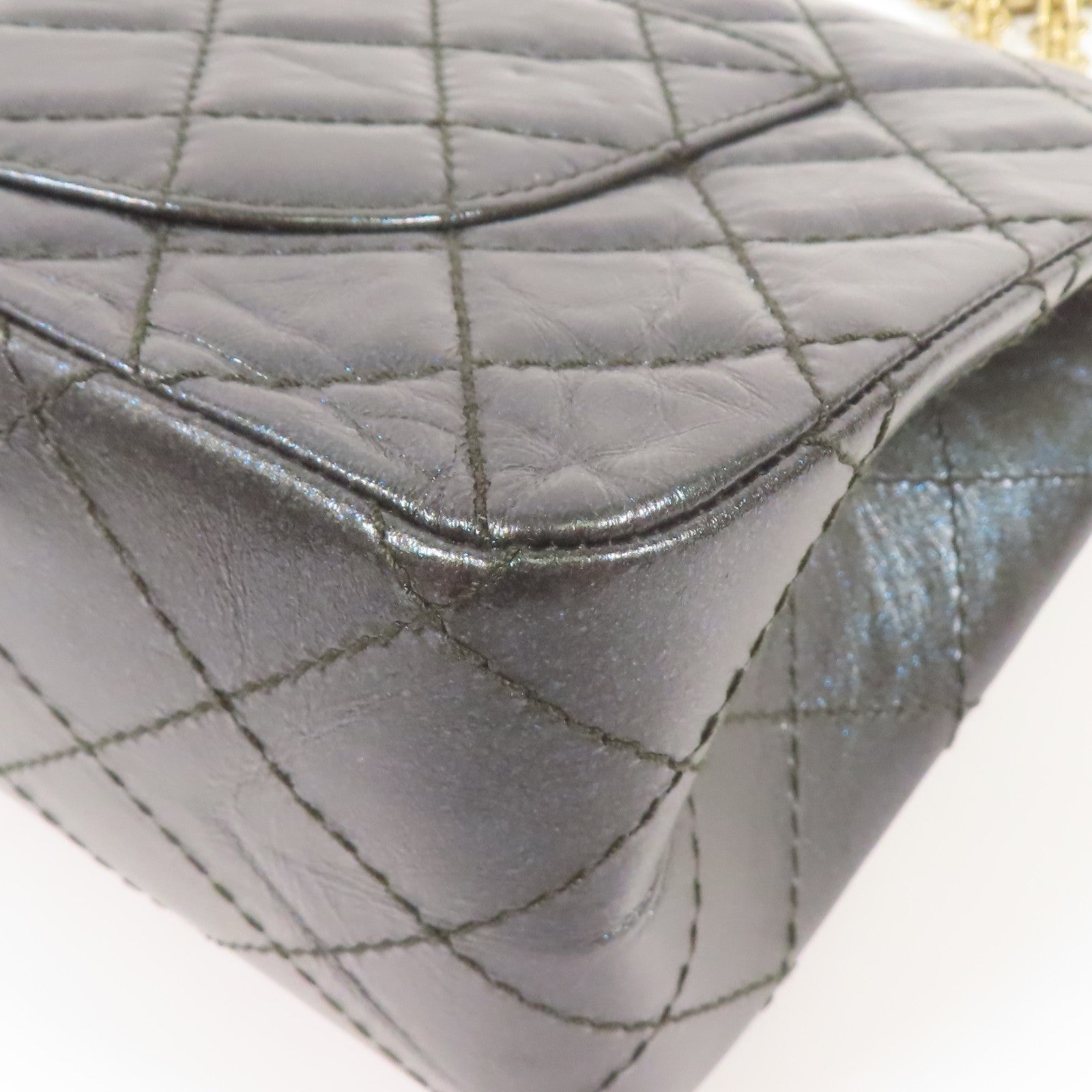 CHANEL 牛皮皮革2.55金扣鏈帶肩背袋