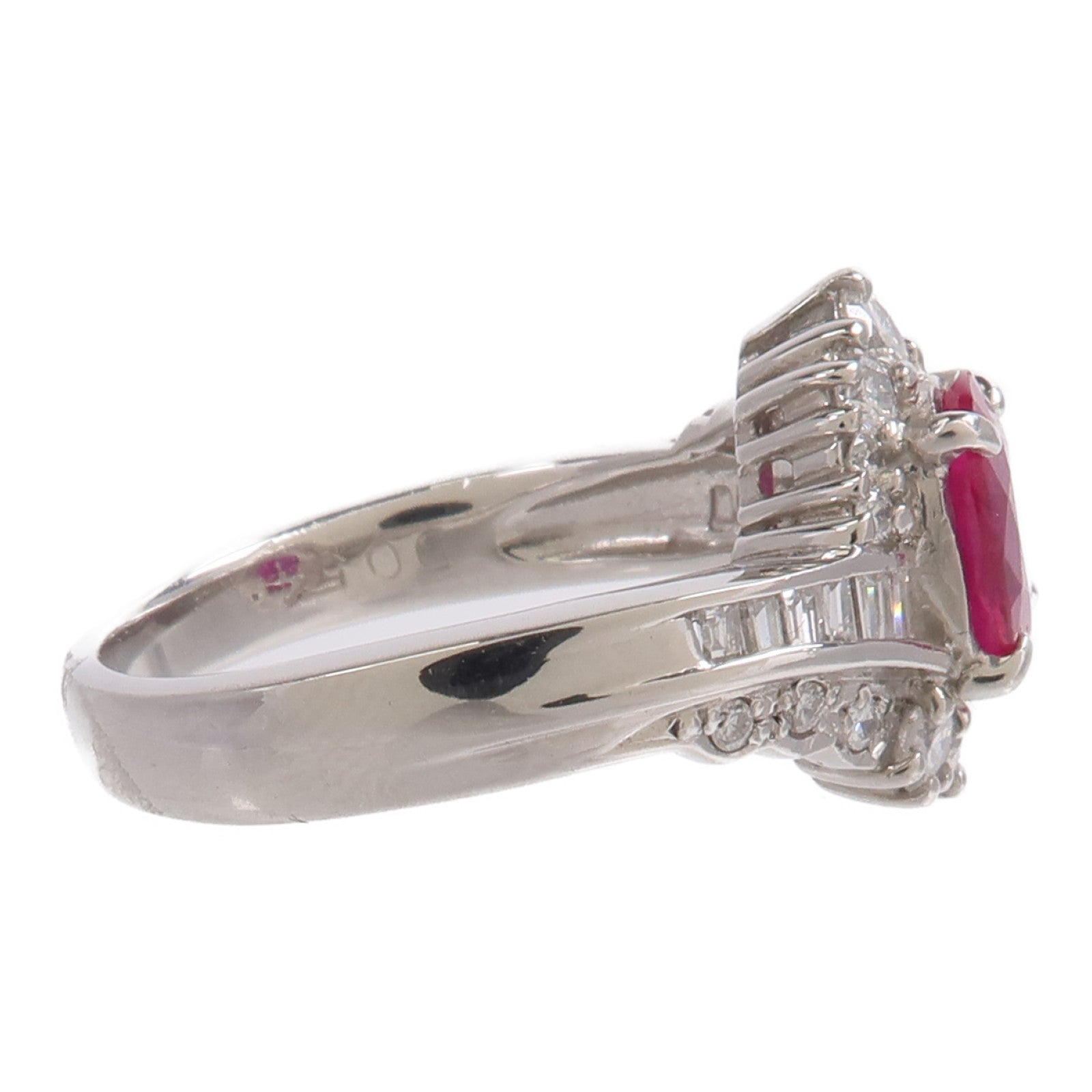 JEWELRY PT900鉑金Ruby Diamond Ring紅寶石/鑽石戒指
