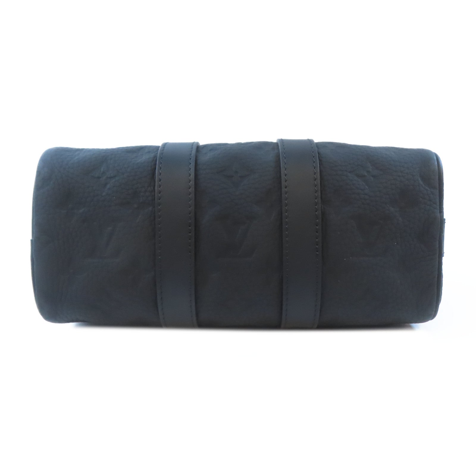 LOUIS VUITTON Monogram Taurillon Keepall Bandoliere 25手挽肩背兩用袋黑色
