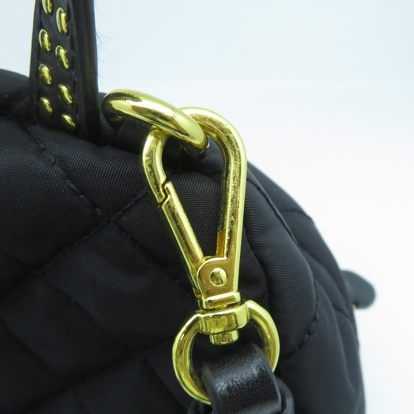 MOSCHINO 【激減優惠】菱格帆布Backpack金扣背包黑色