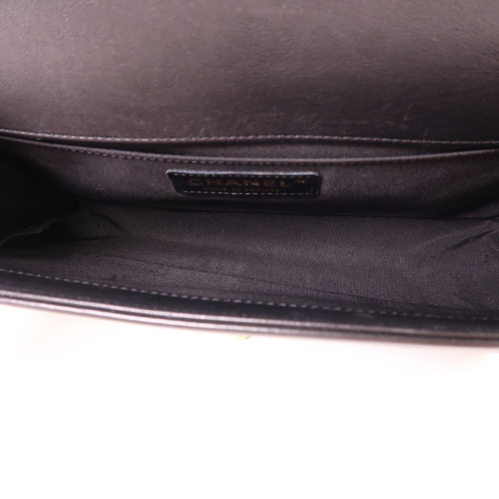 CHANEL 羊皮皮革Boy 25金扣鏈帶肩背袋