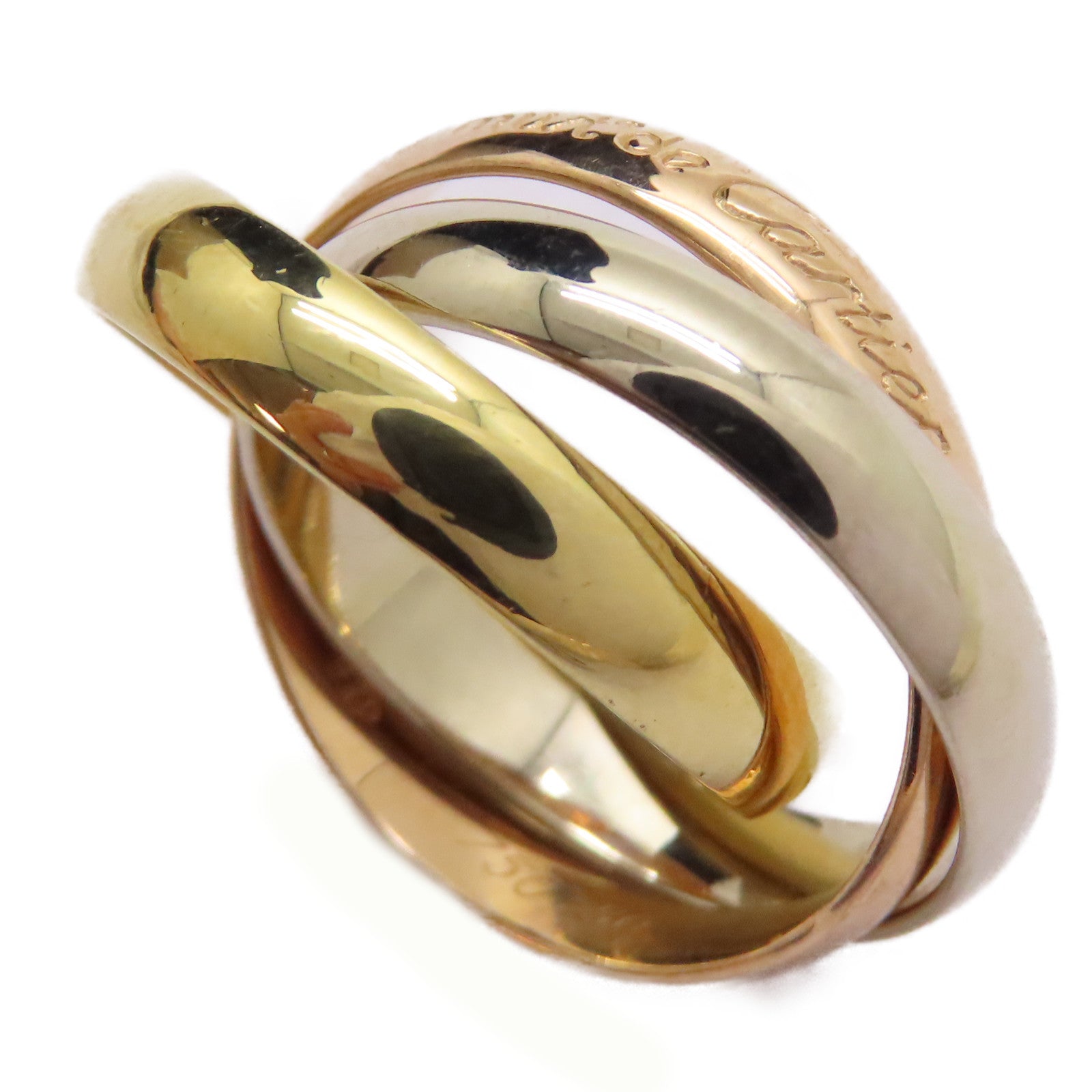 CARTIER 【激減優惠】18K黃金/白金/玫瑰金Trinity Ring戒指US#5.25/Cartier#50