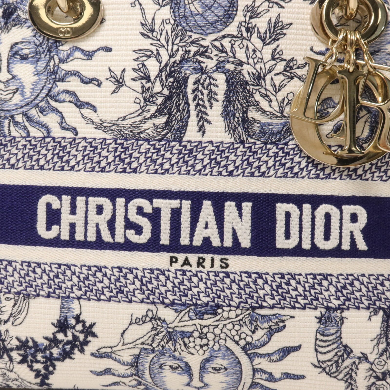 Dior 帆布Lady Dior D-Lite Medium手挽肩背兩用袋