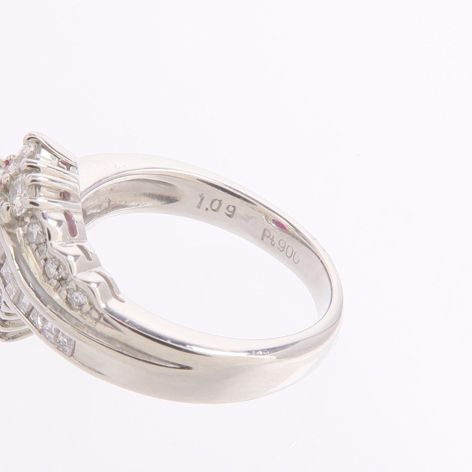 JEWELRY PT900鉑金Ruby Diamond Ring紅寶石/鑽石戒指