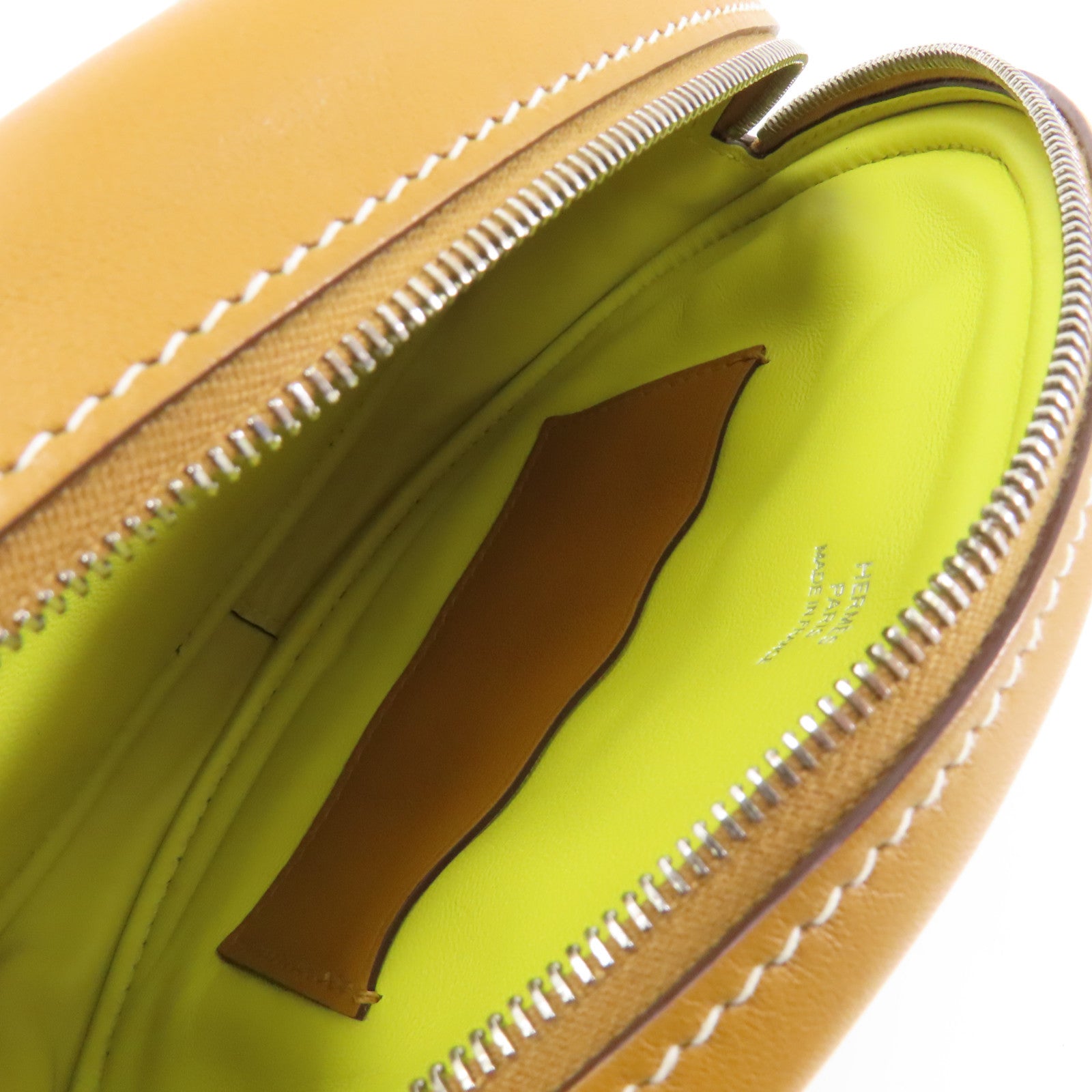 HERMES Swift皮革In The Loop Belt Bag銀扣肩背袋Sesame/Lime/棕色/黃色