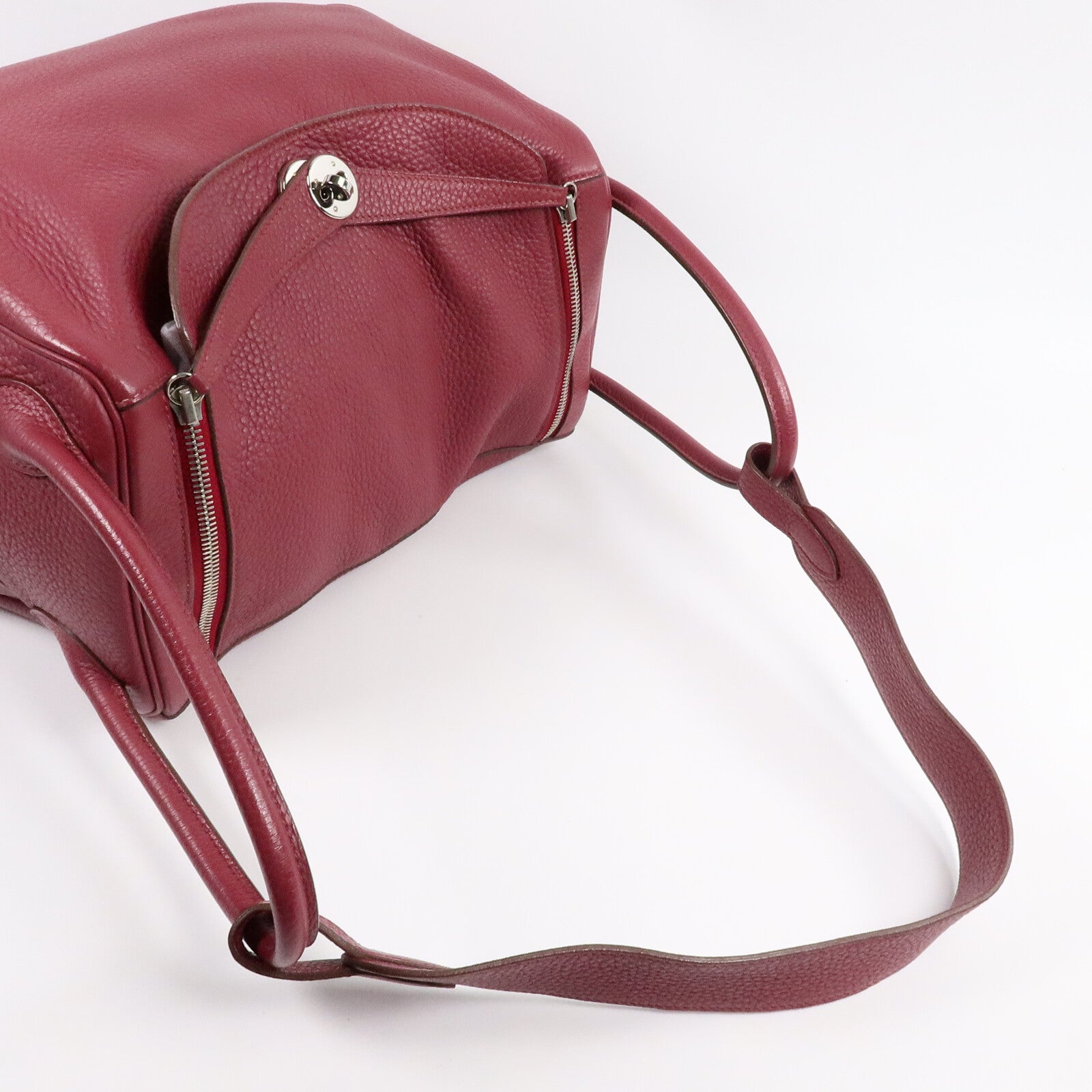 HERMES Clemence皮革Lindy 34手挽肩背兩用袋Rubis