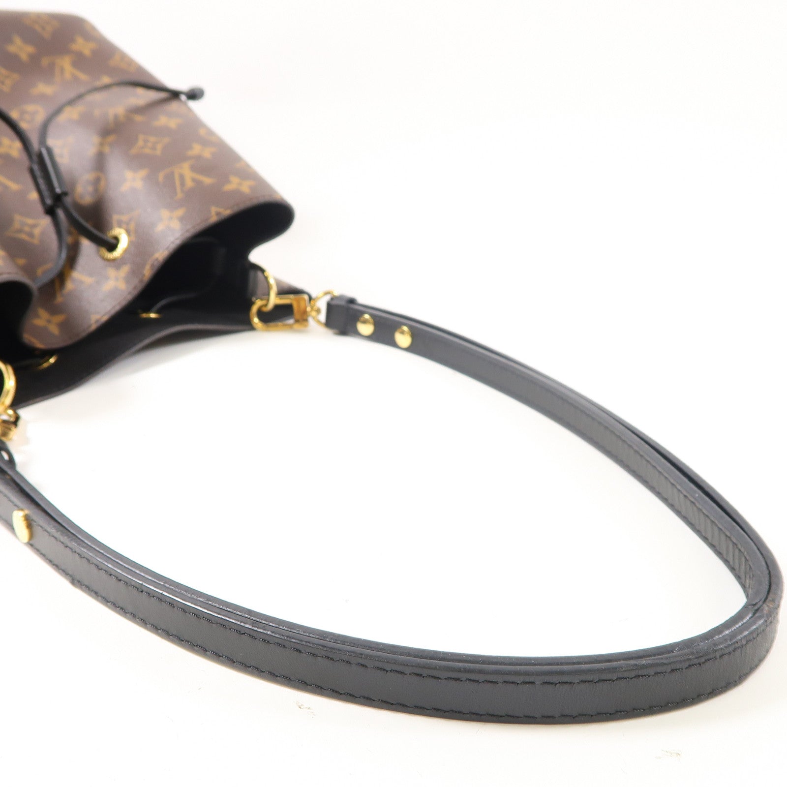 LOUIS VUITTON Monogram Neo Noe MM金扣肩背袋啡色/黑色