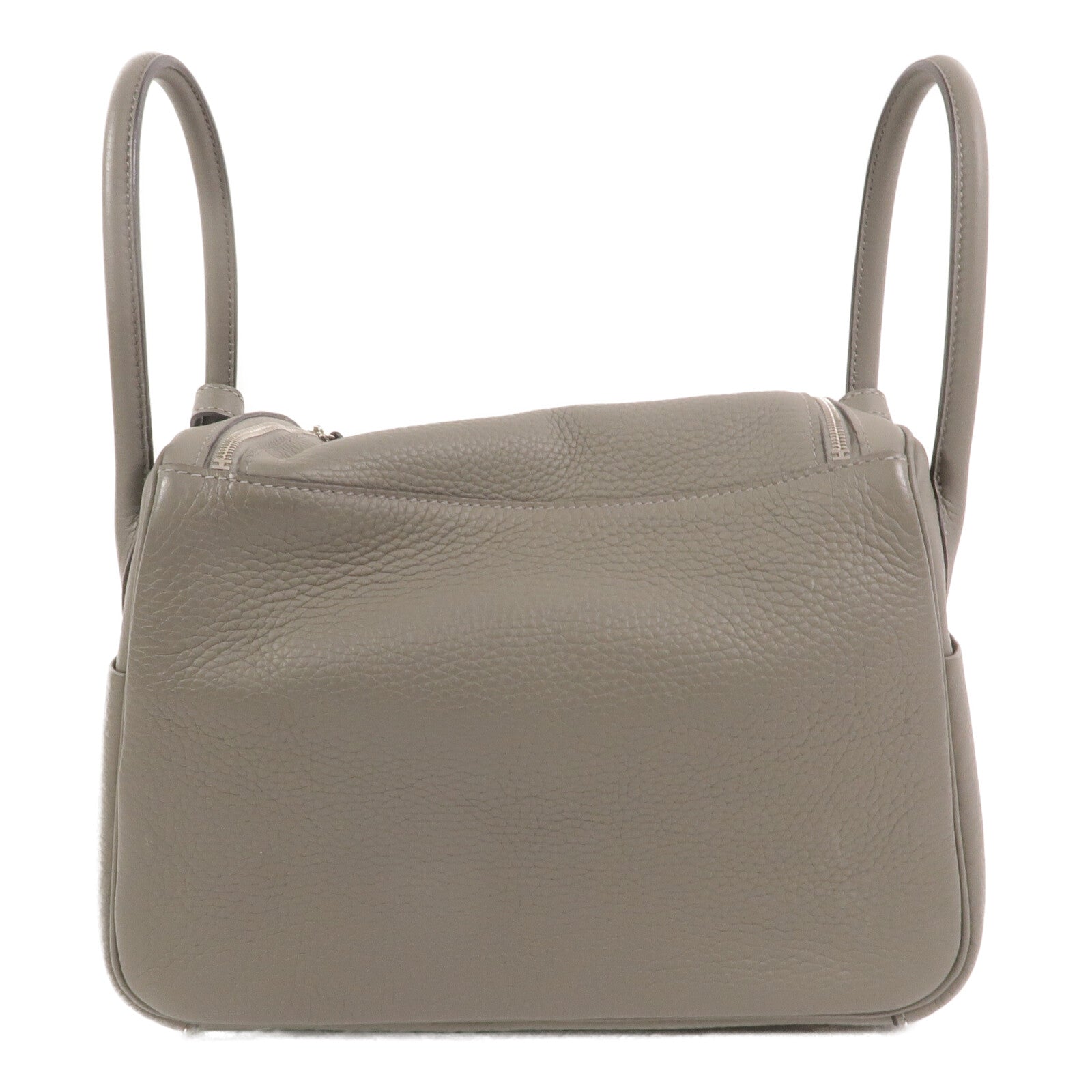 HERMES Clemence皮革Lindy 26手挽肩背兩用袋Gris Meyer