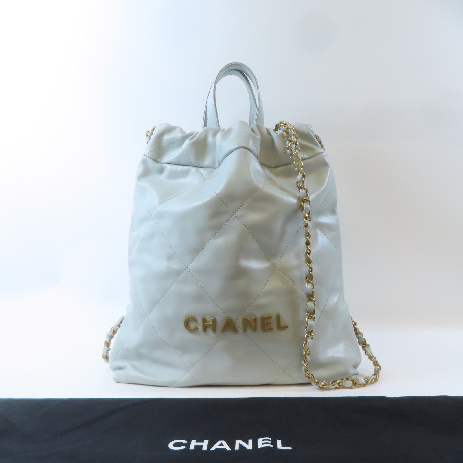 CHANEL Quilted CC GHW Chanel 22 2 Way Shoulder Handbag