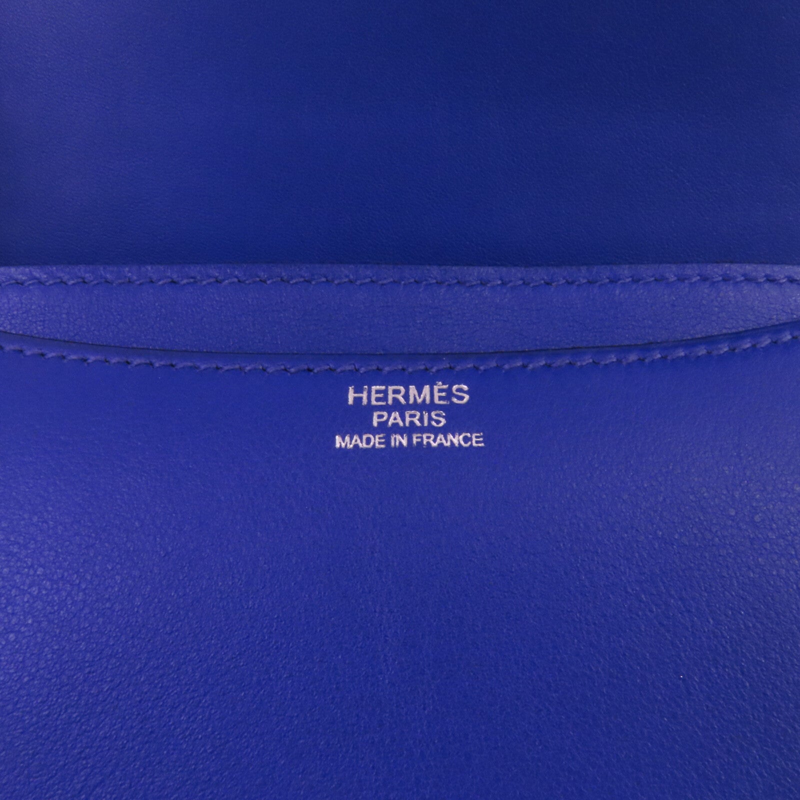 HERMES Swift皮革Constance 24銀扣肩背袋Blue Electric