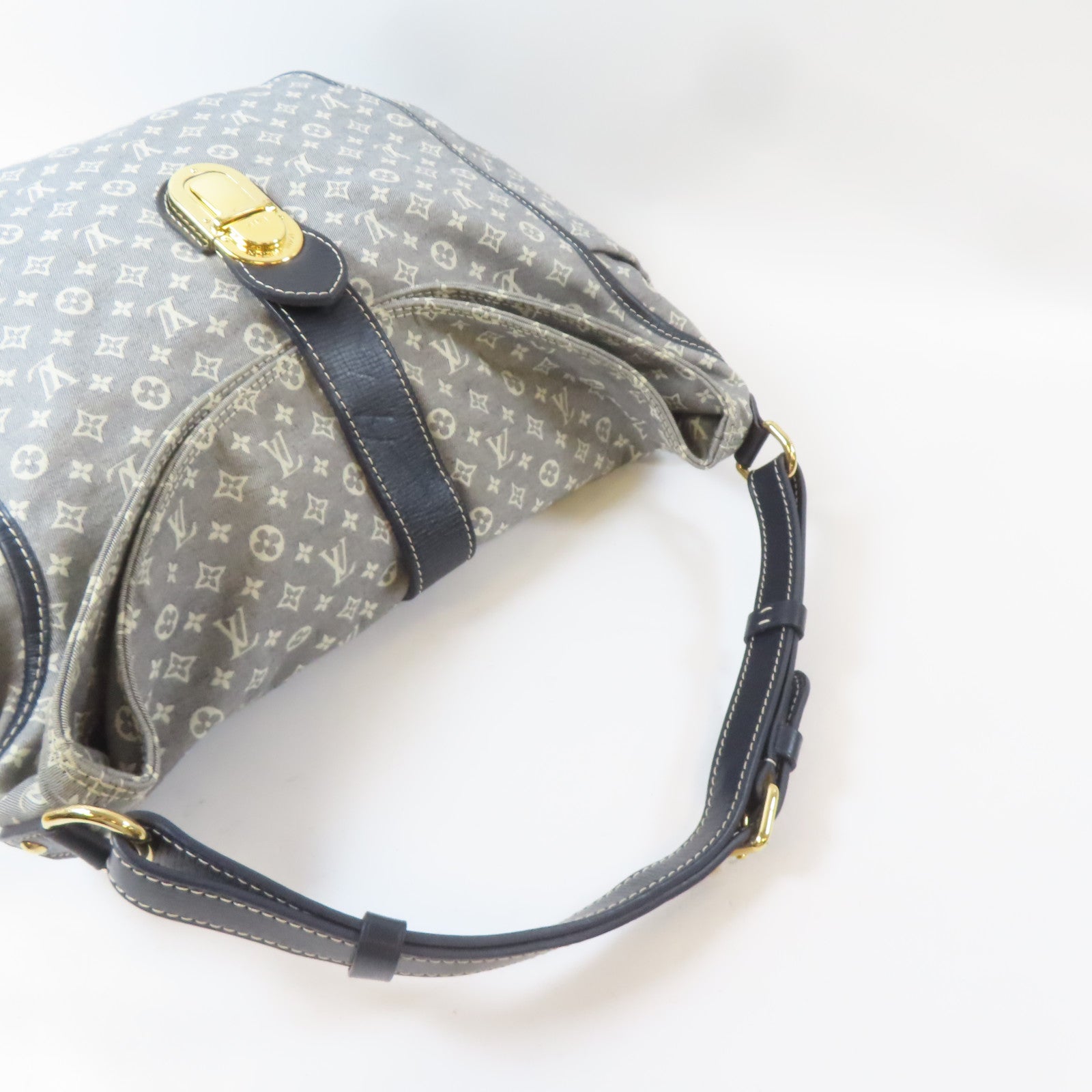 LOUIS VUITTON Monogram Idylle Mini Romance金扣肩背袋灰色