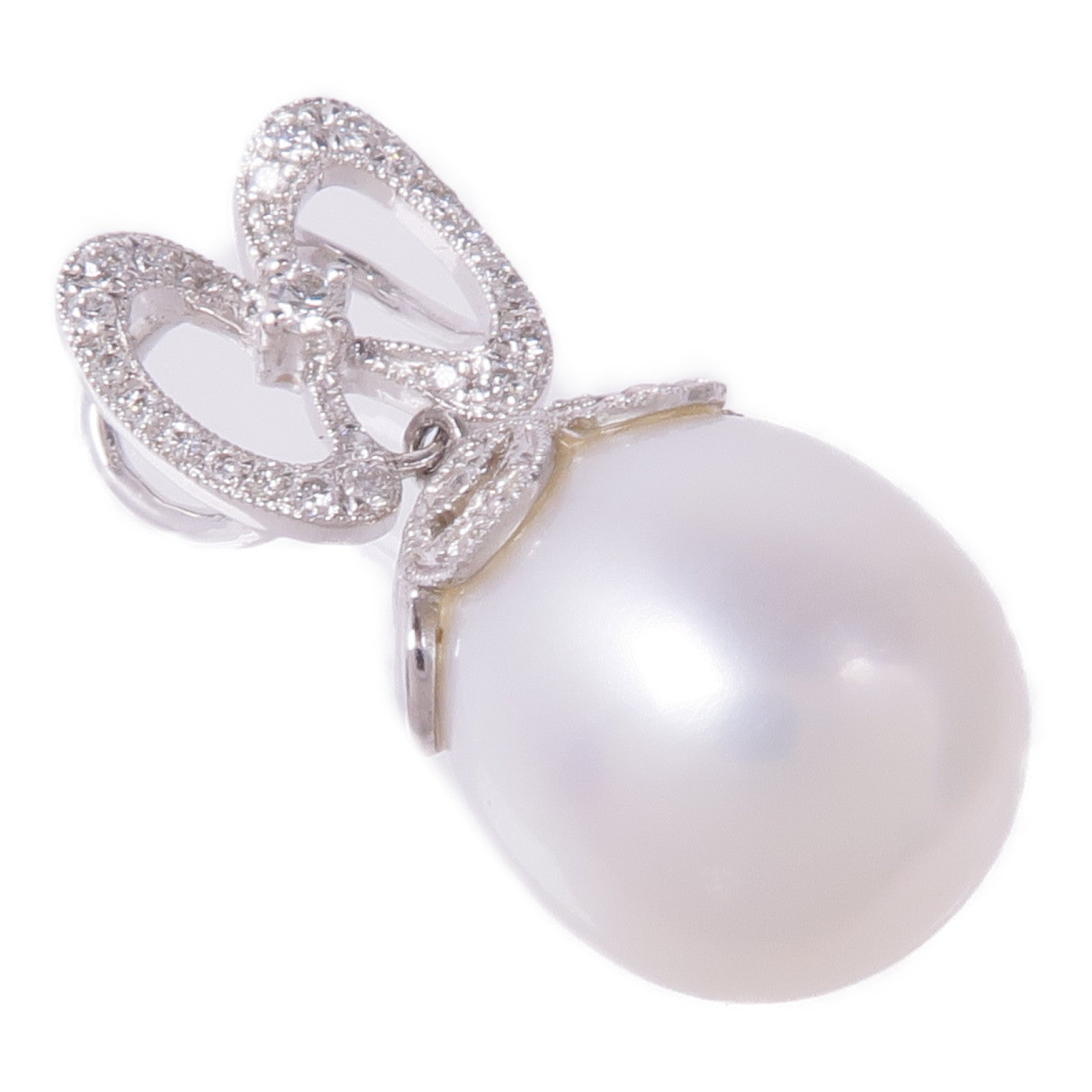 JEWELRY 18K白金Pearl Pendant Top珍珠/鑽石吊墜