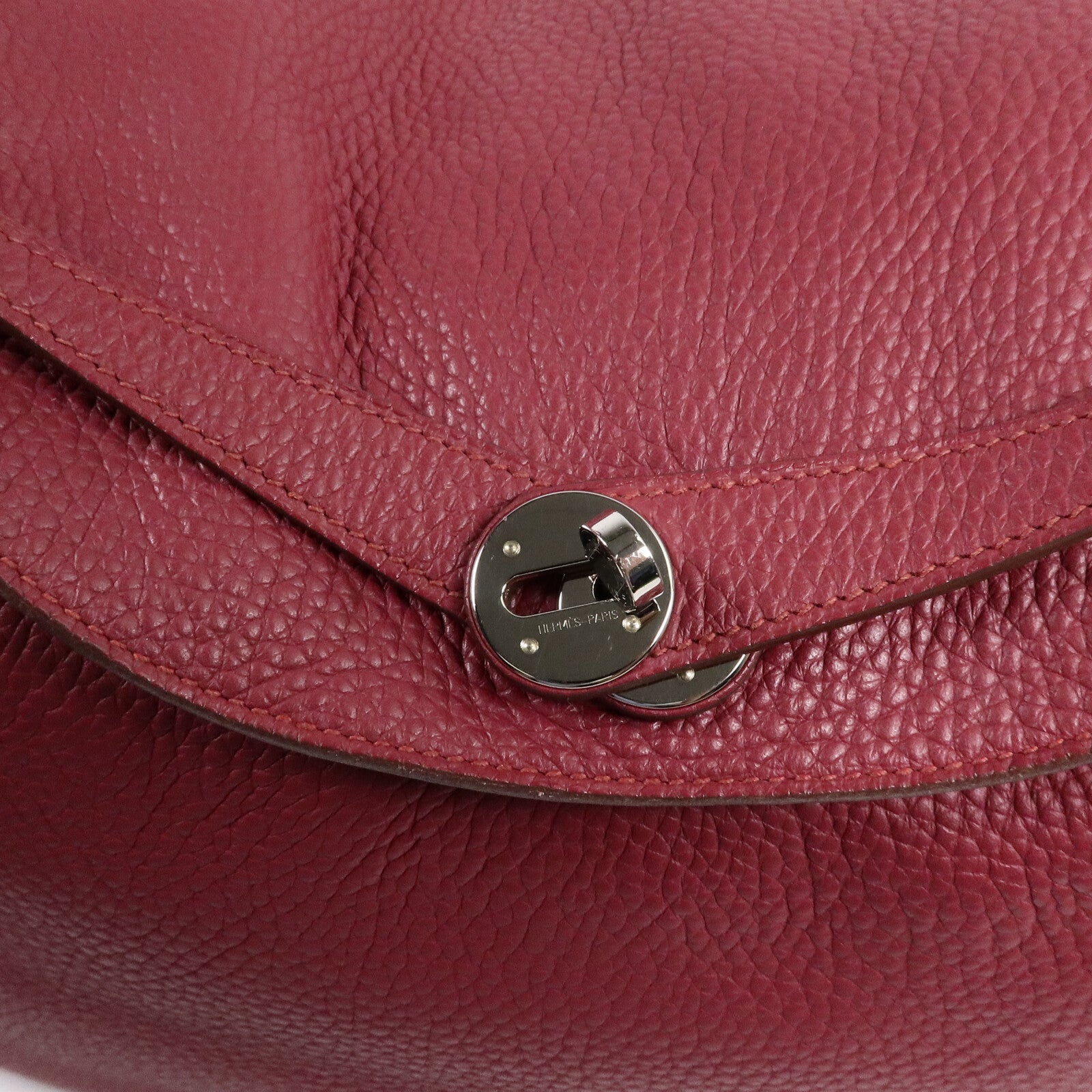 HERMES Clemence皮革Lindy 34手挽肩背兩用袋Rubis