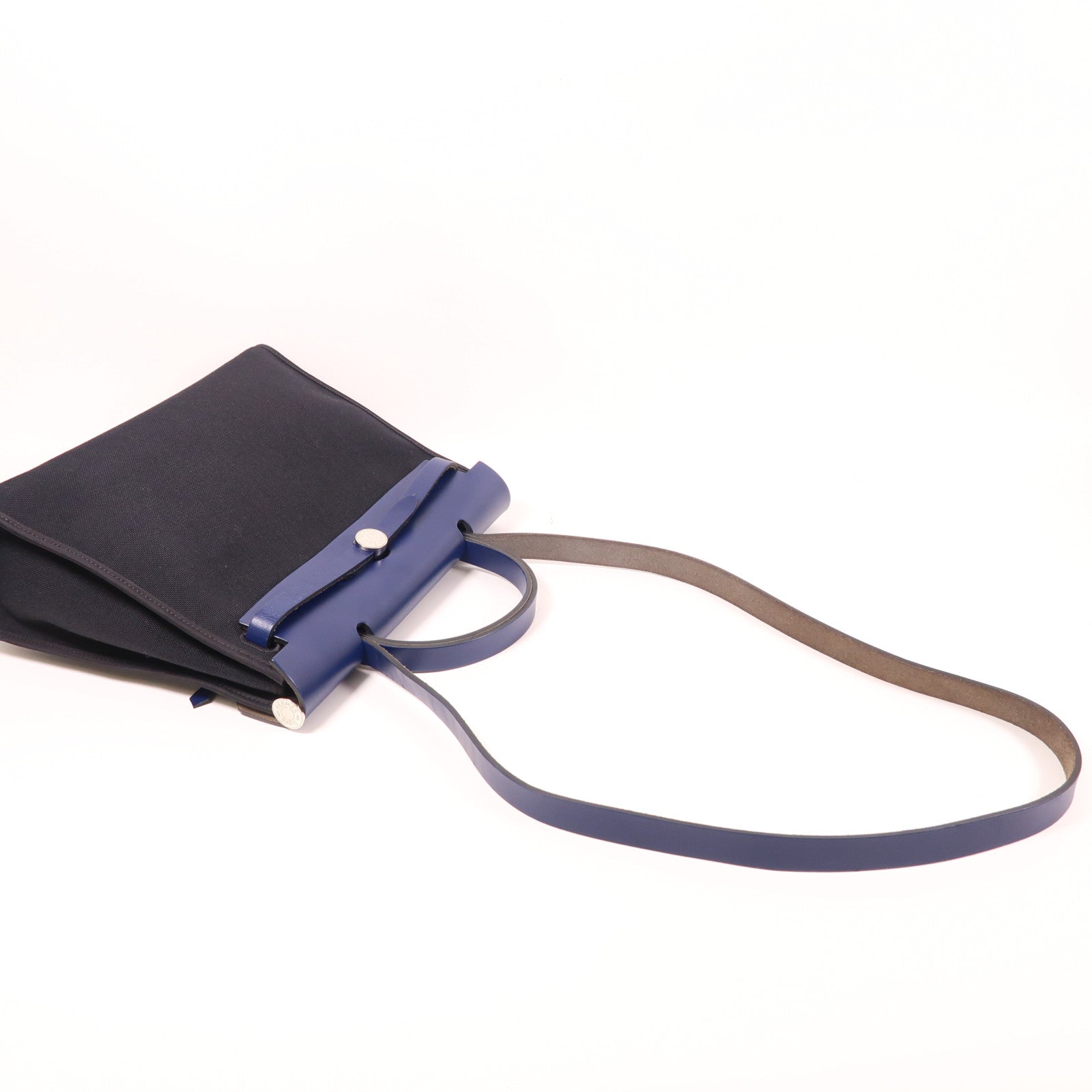 HERMES 帆布Herbag PM銀扣手挽肩背兩用袋
