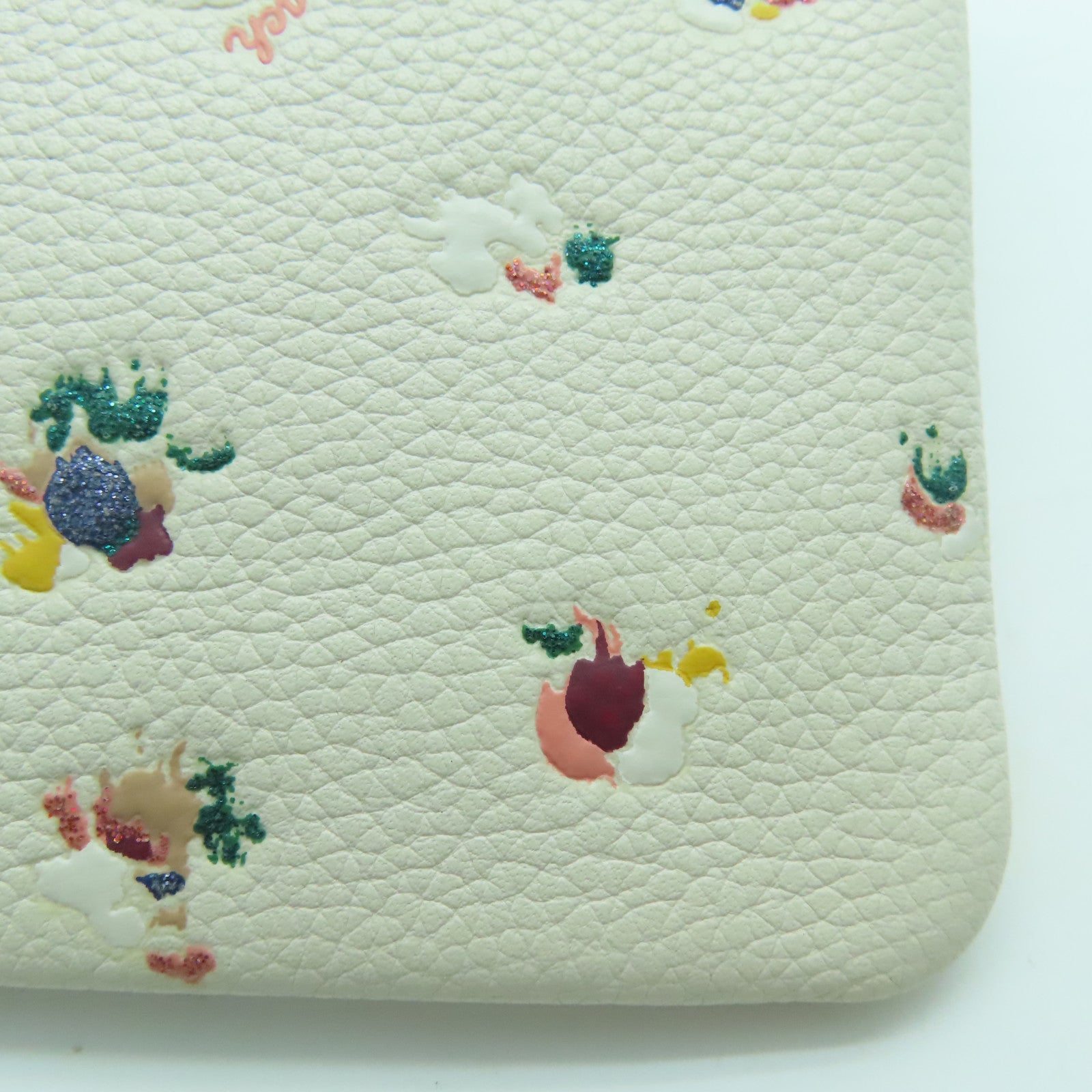 COACH 牛皮皮革Pouch金扣錢包/手拿包米色