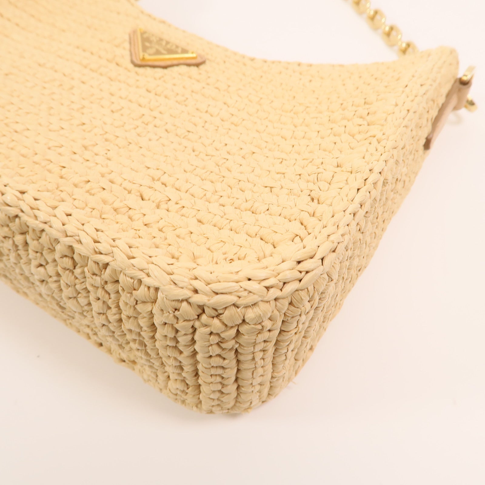 PRADA Raffia Re-Edition 2025金扣手挽肩背兩用袋