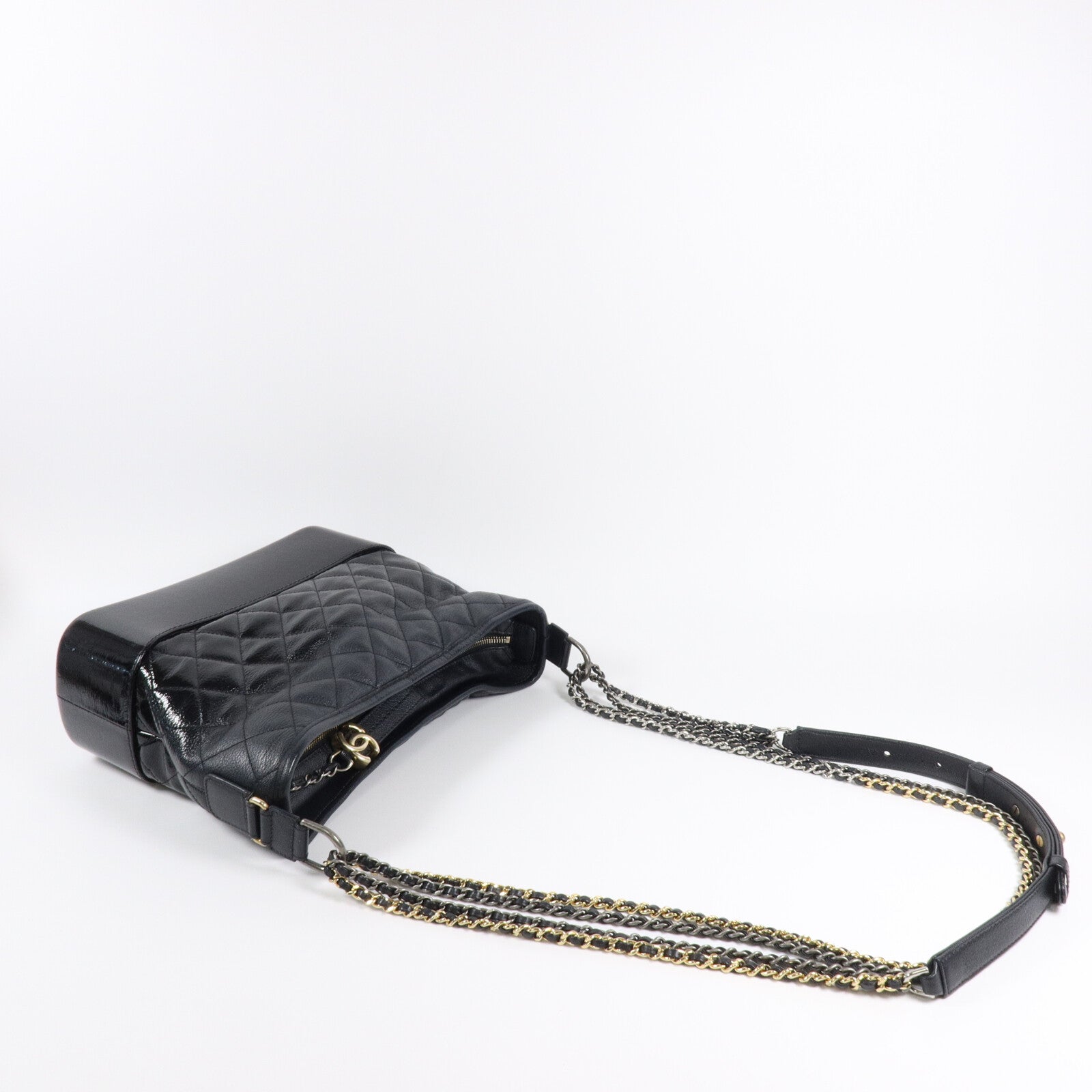 CHANEL 牛皮皮革Gabrielle Hobo Bag鏈帶肩背袋