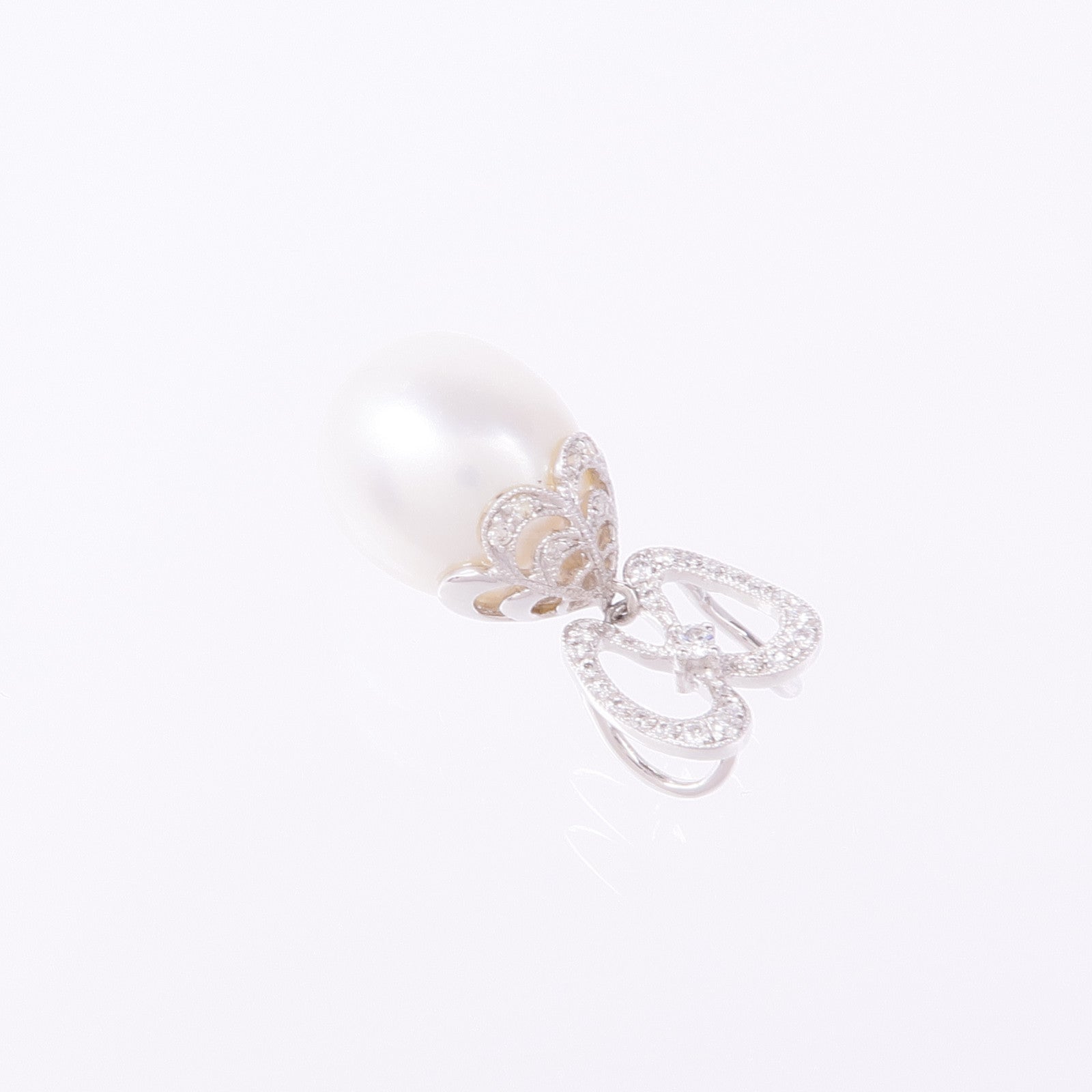 JEWELRY 18K白金Pearl Pendant Top珍珠/鑽石吊墜