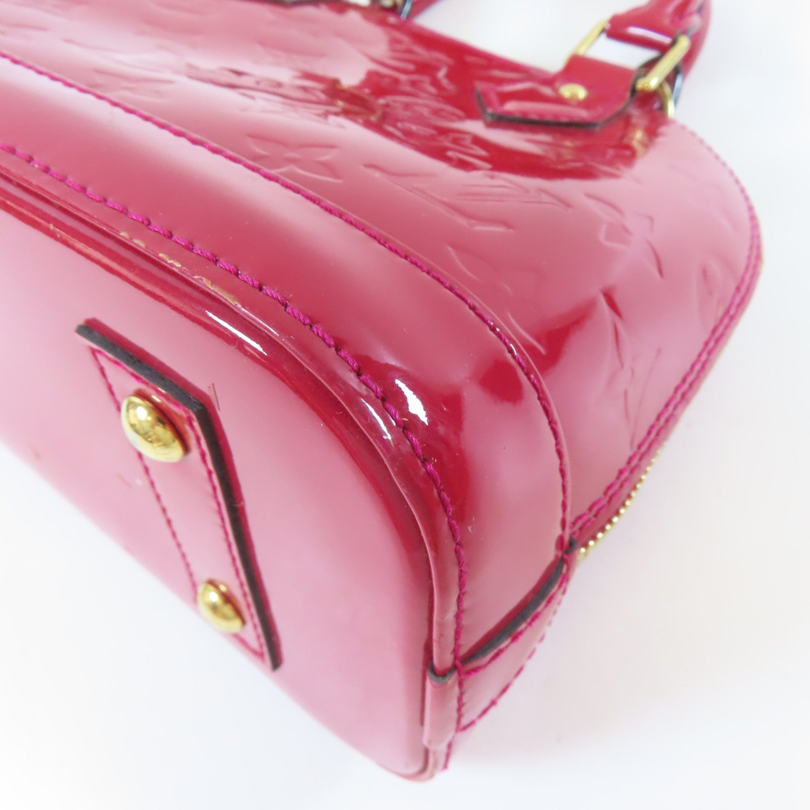 LOUIS VUITTON Vernis Alma BB金扣手挽肩背兩用袋紅色