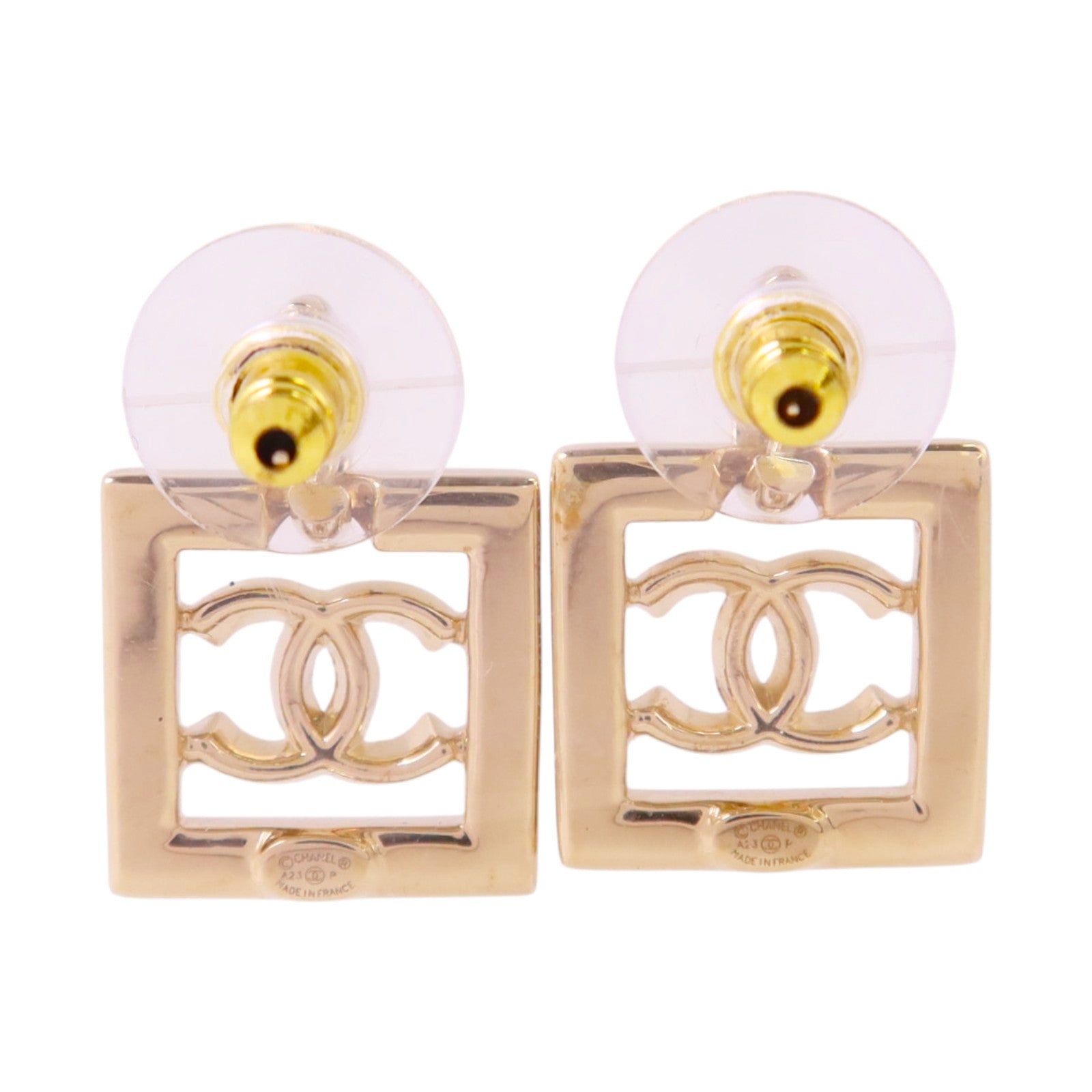 CHANEL 金屬/水鑽Earrings金扣耳環